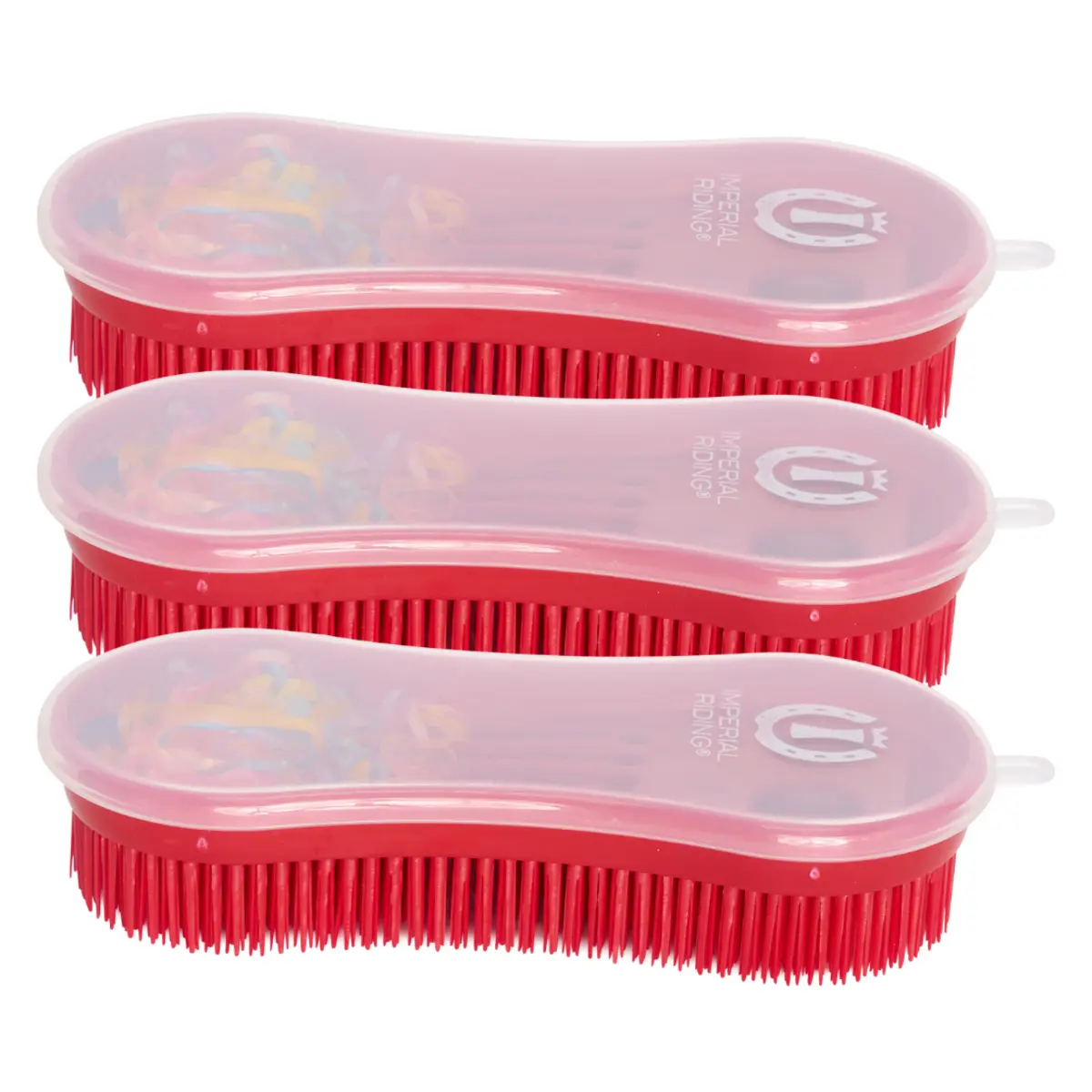 Imperial Riding Rouge Curry Combs And Mane Elastics Perfection (X3)