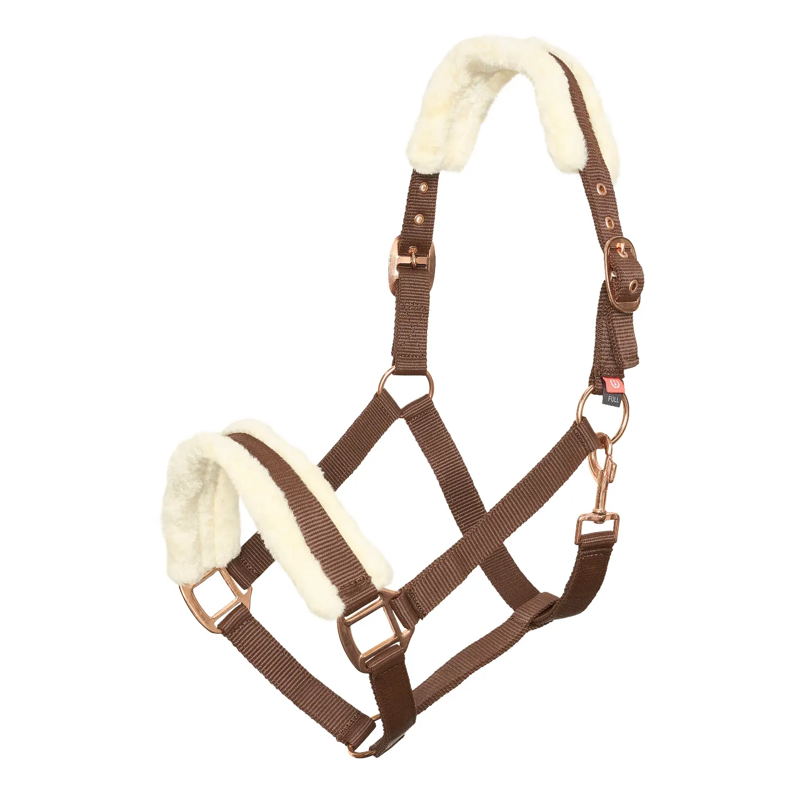 Imperial Riding Marron Horse Halter With Faux Fur Classic Fur