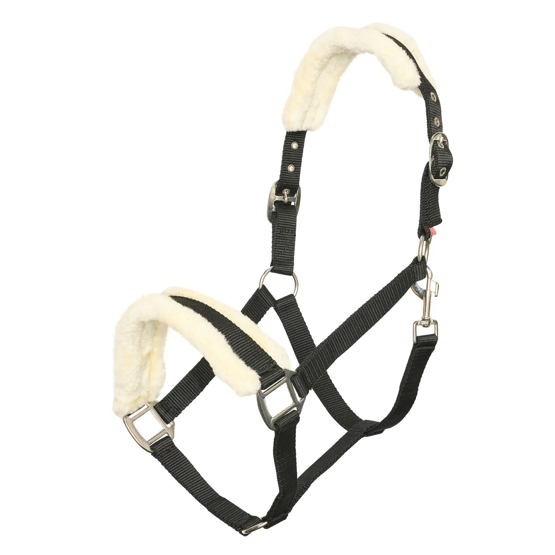 Imperial Riding Noir Horse Halter With Faux Fur Classic Fur