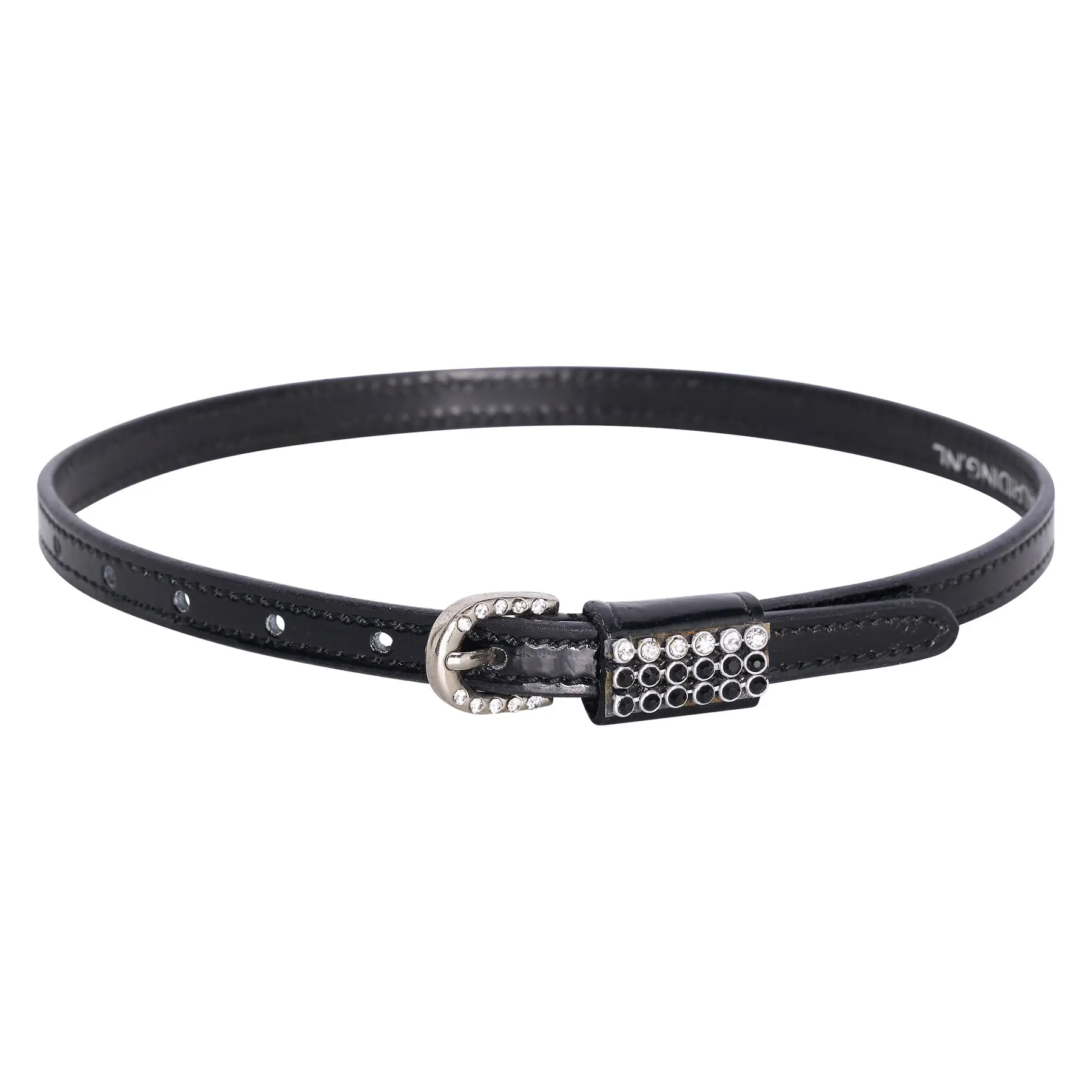 Imperial Riding Noir Leather Horse Spur Straps Shiny Crystal