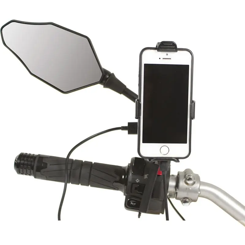 Motorrad-Smartphone-Halterung auf Stange mit Ladegerät Chaft