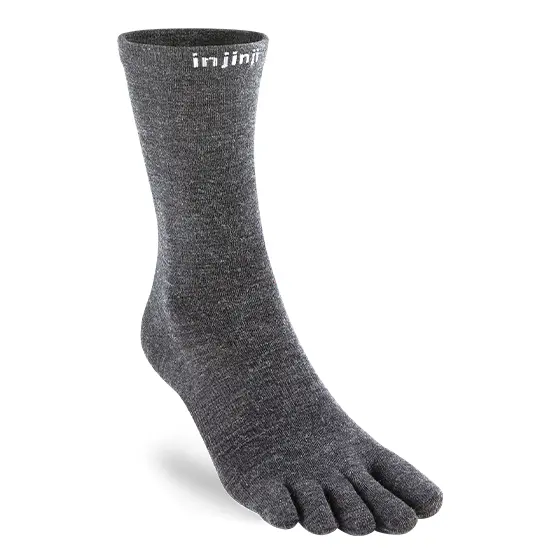 Injinji Unisex Gris Football Socks Liner Crew Wool