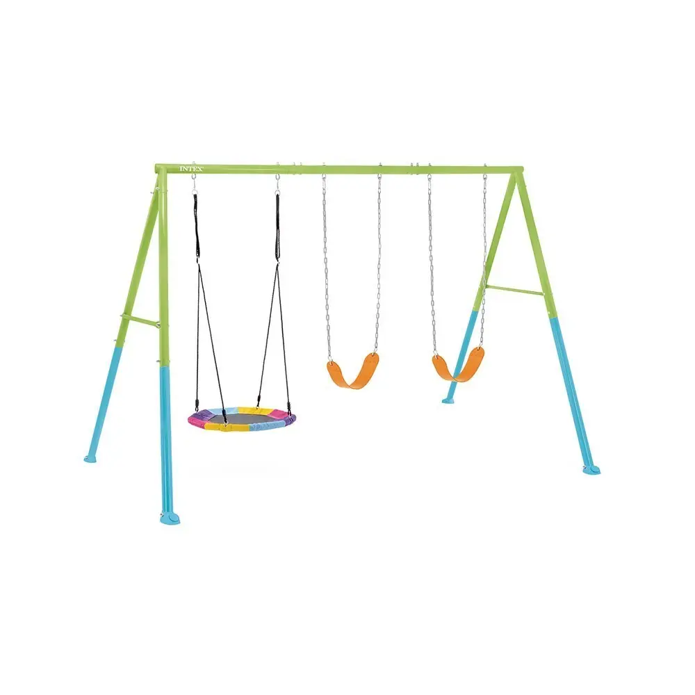 Kinder-Schaukelgerüst mit 3 Spielgeräten und Nestschaukel Intex