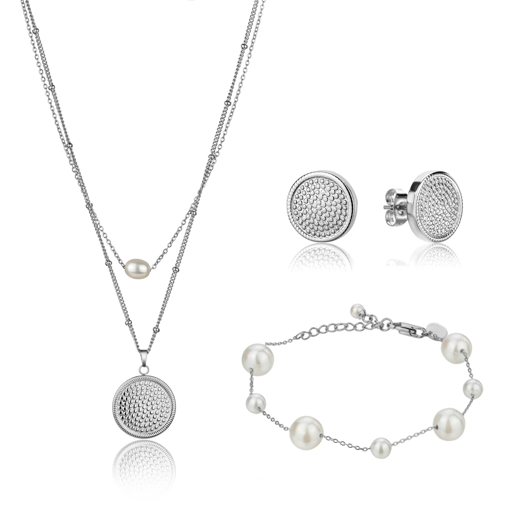 7756612558929 - Set aus Halskette Armband und Damenohrringen Hilda Pearl