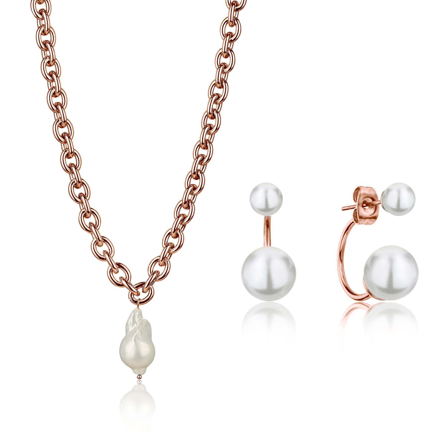 7756612559605 - Set aus Halskette und Ohrringen für Frauen Morgan Pearl