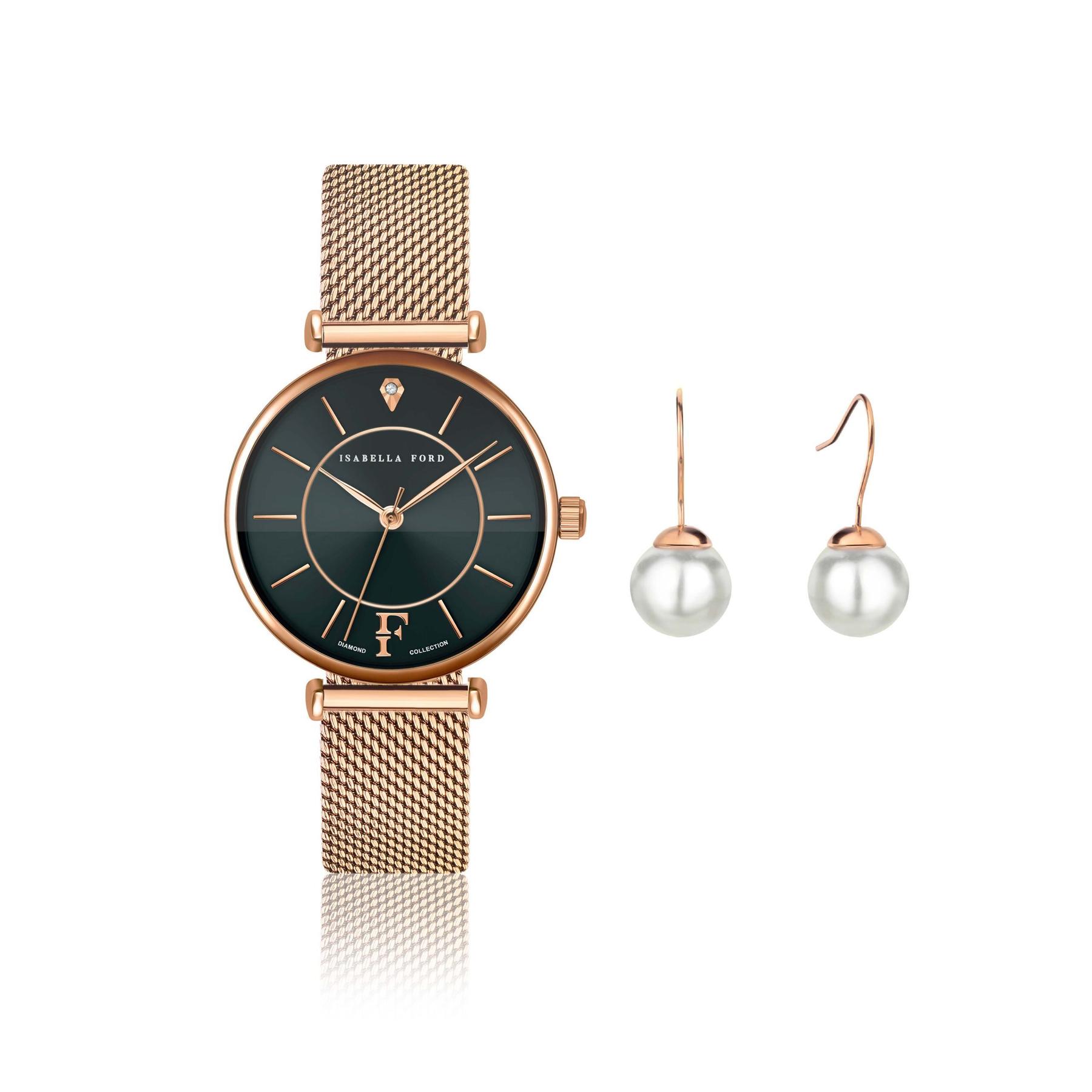 7756612657547 - Damenarmbanduhr und Ohrringe Portia