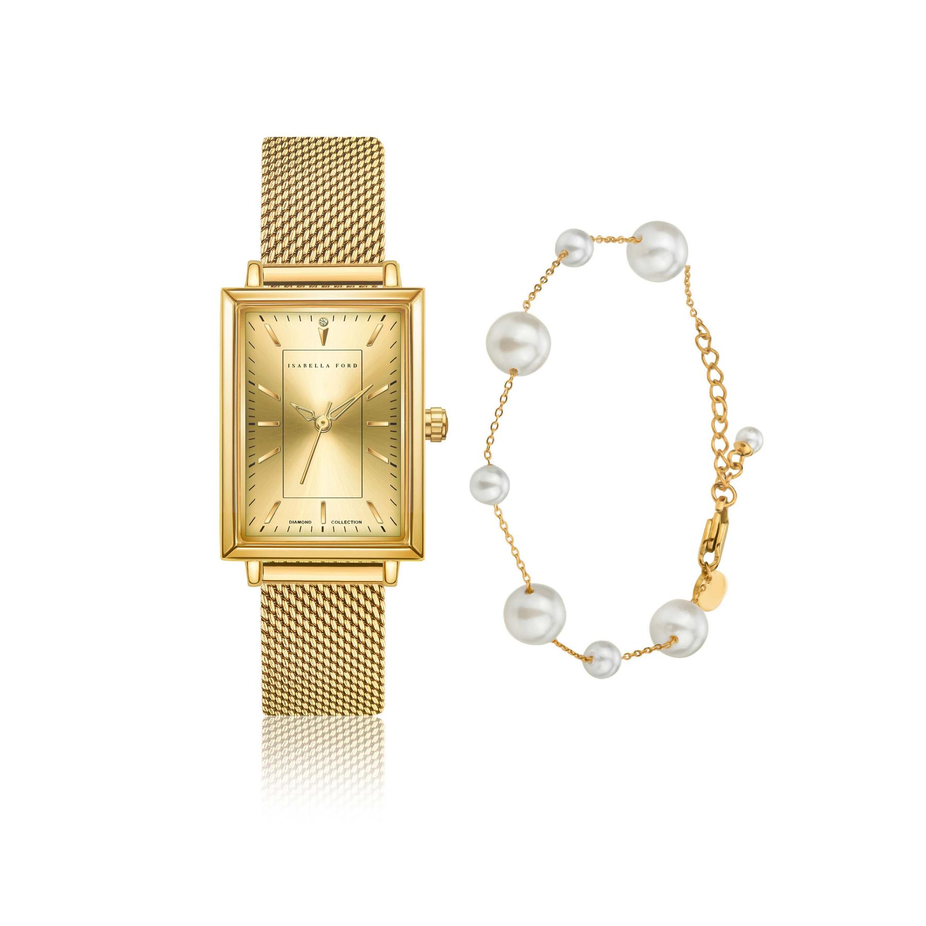 7756612662183 - Damenarmbanduhr und Armband Elodie