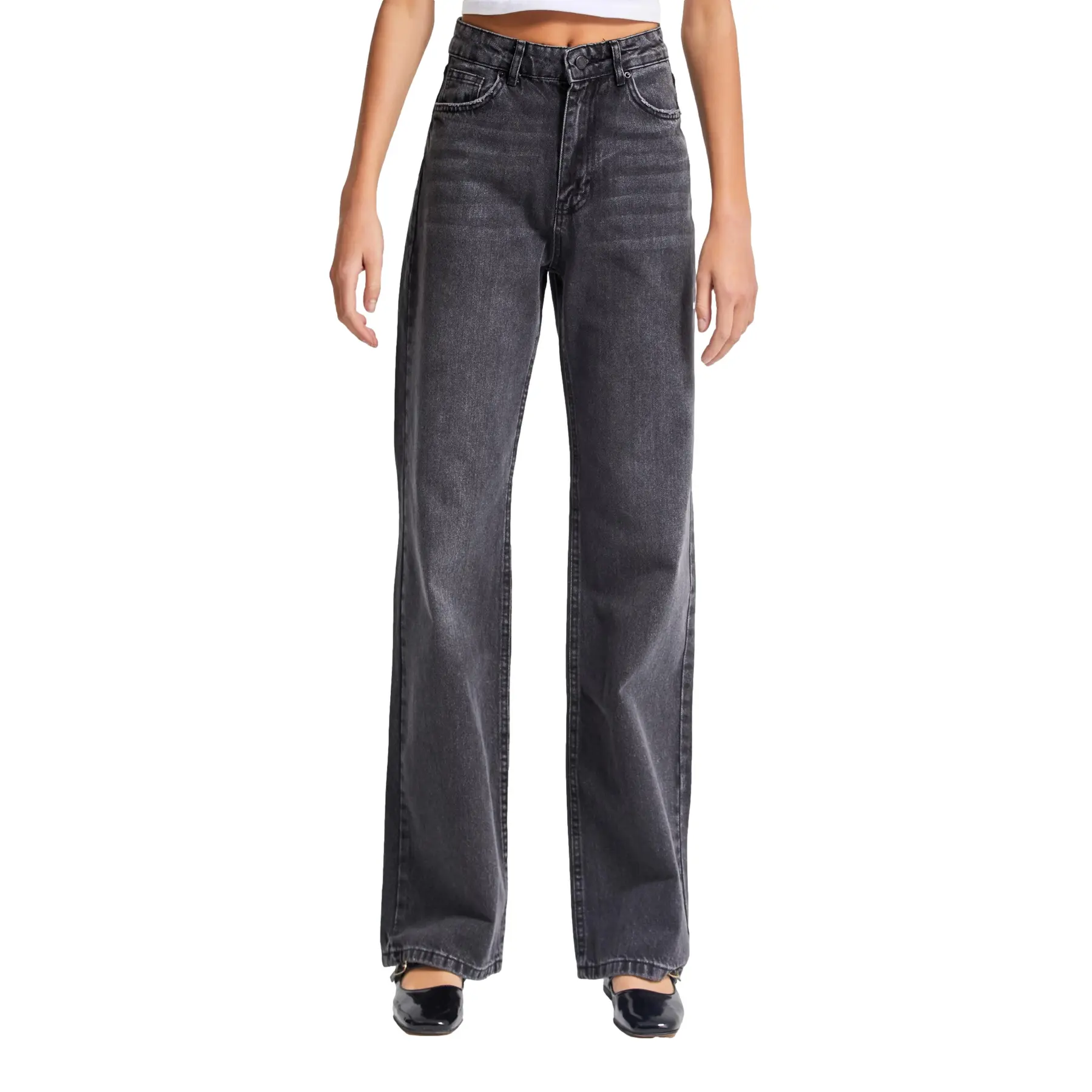 Image of Hochtaillierte Straight Jeans Damen It's Basic Emma