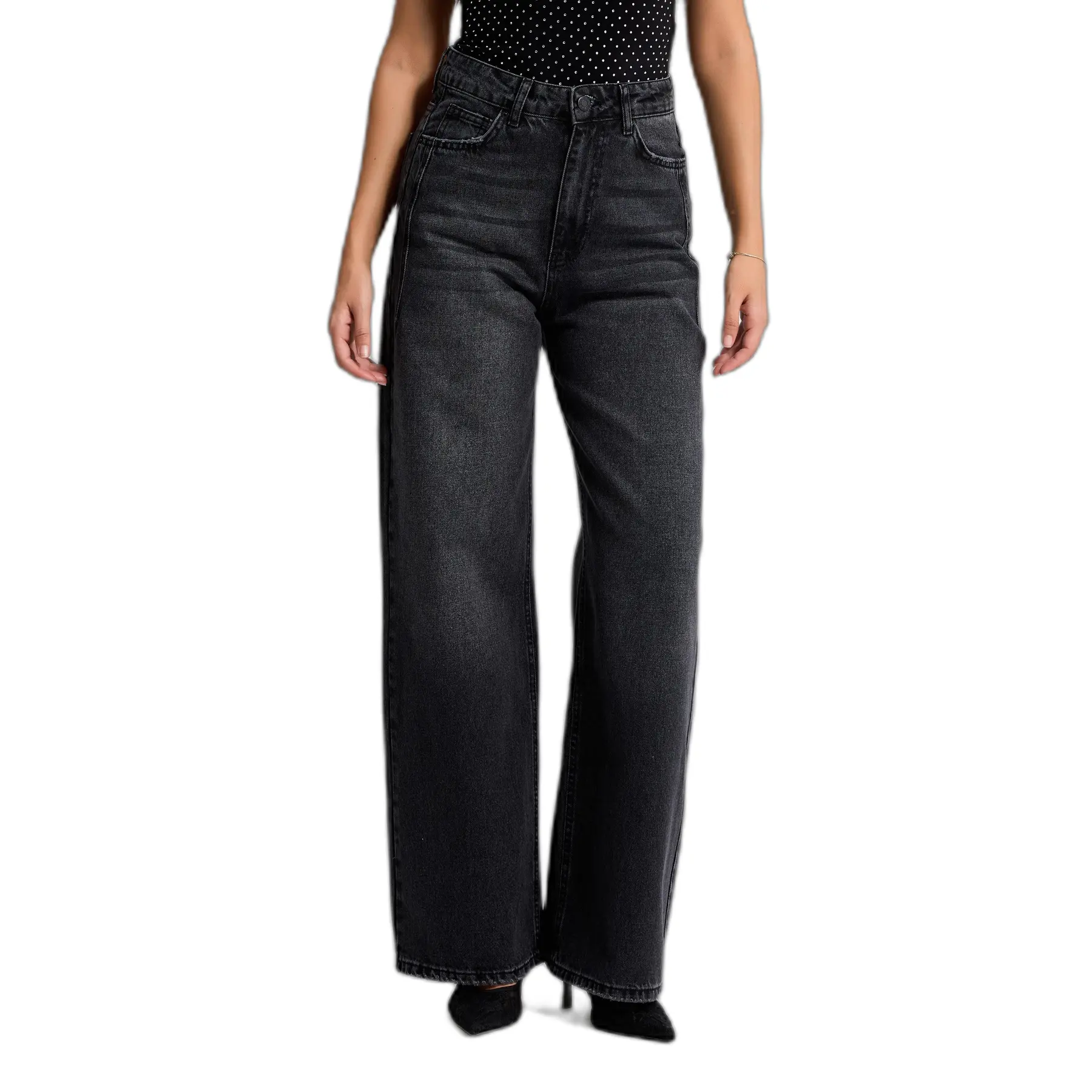 Hochbund Weite Beinform Jeans Damen It's Basic Olea