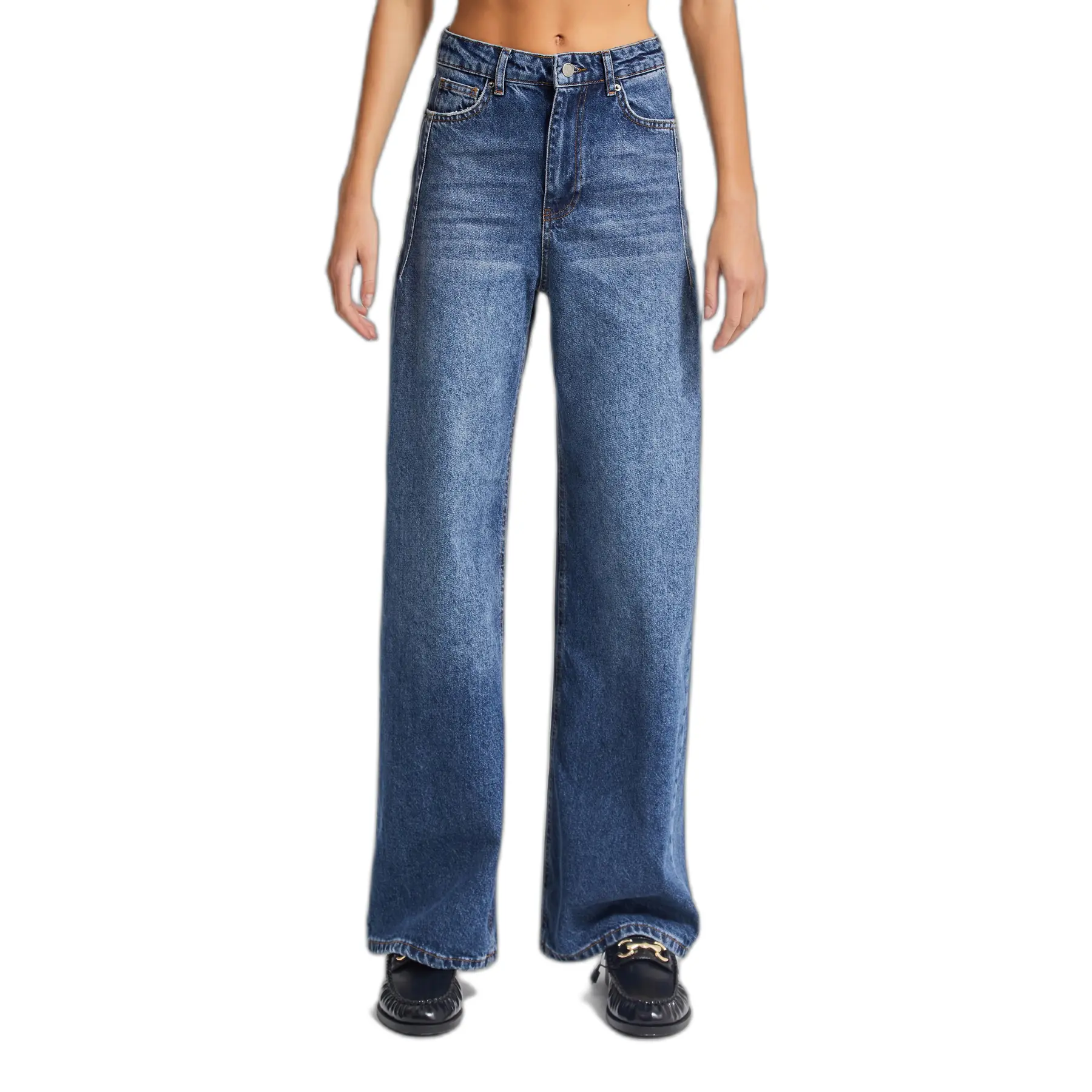 Hochbund Weite Beinform Jeans Damen It's Basic Olea