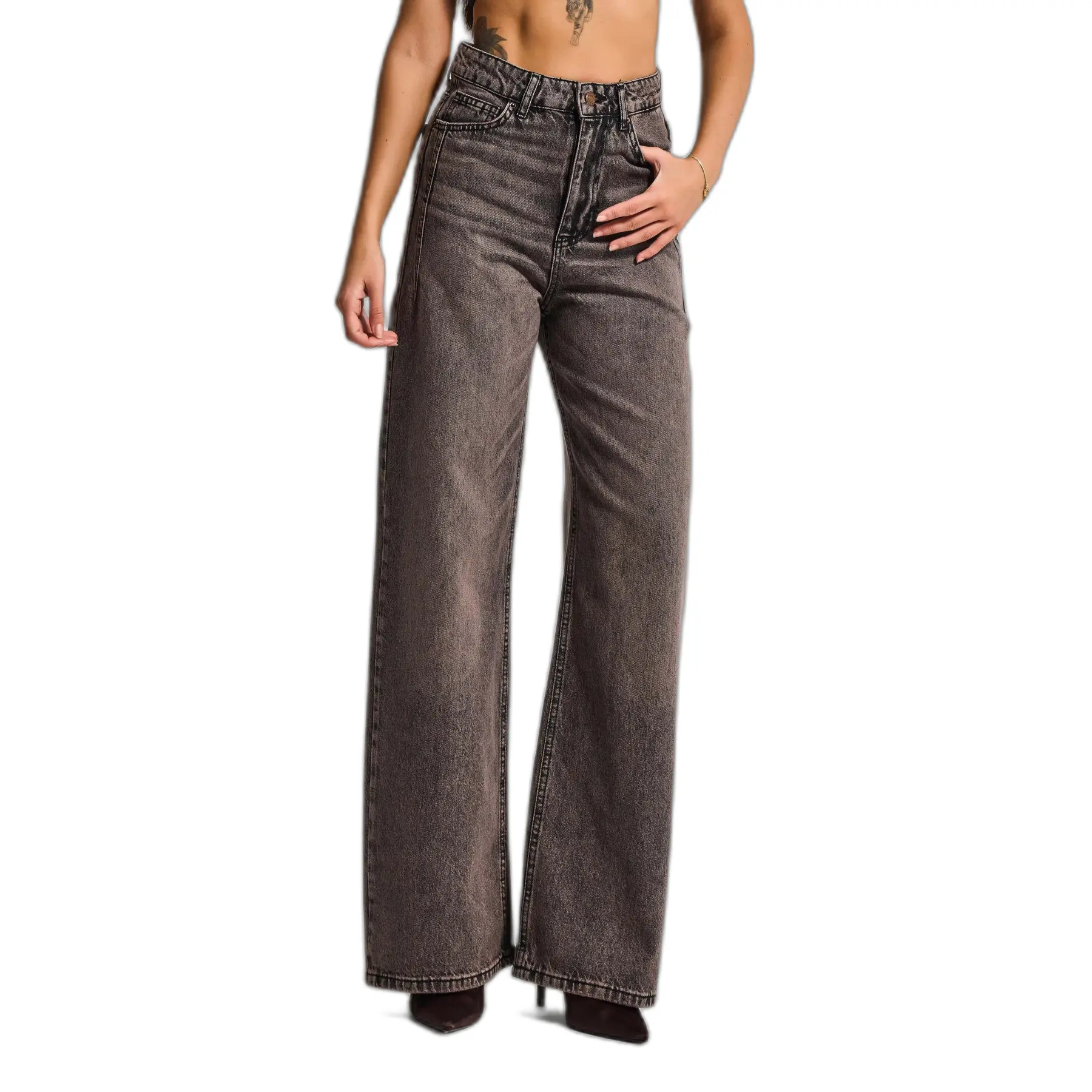 Hochbund Weite Beinform Jeans Damen It's Basic Olea