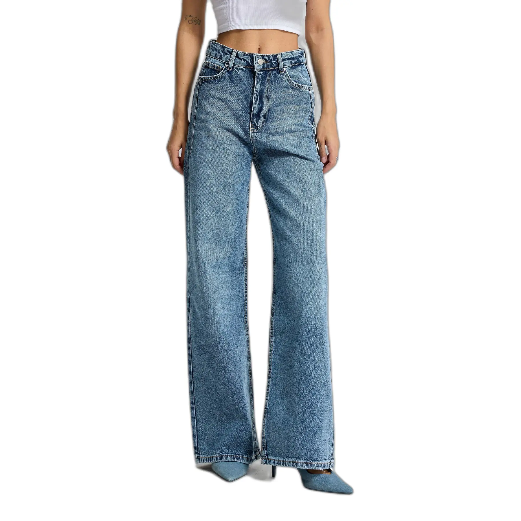 Jeans Wide Leg alta vita donna  Olea