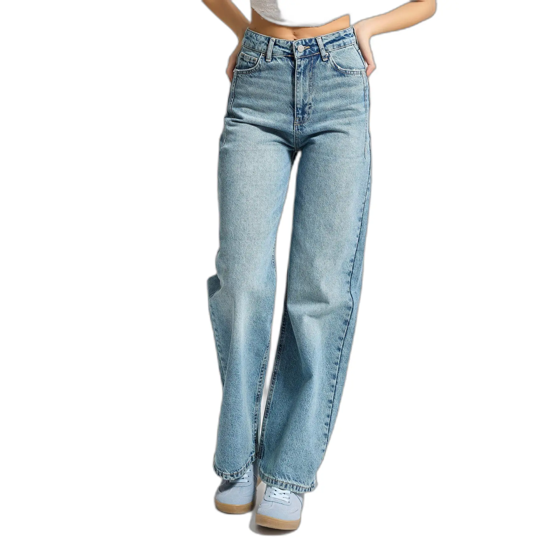 Hochbund Weite Beinform Jeans Damen It's Basic Olea