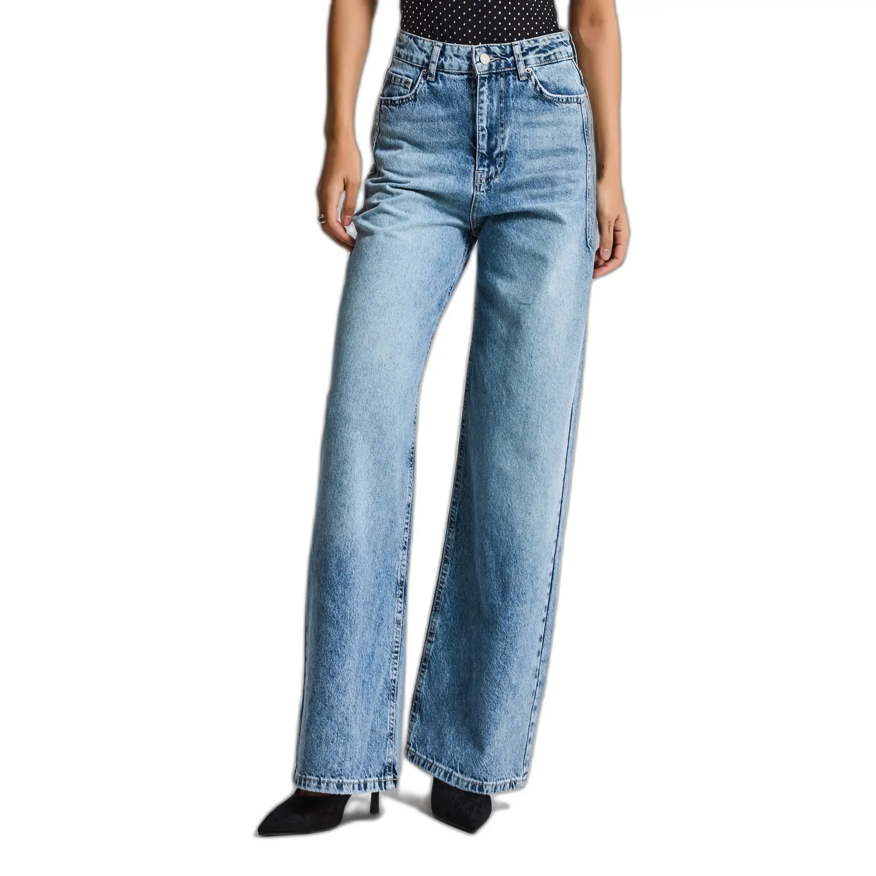 Hochbund Weite Beinform Jeans Damen It's Basic Olea