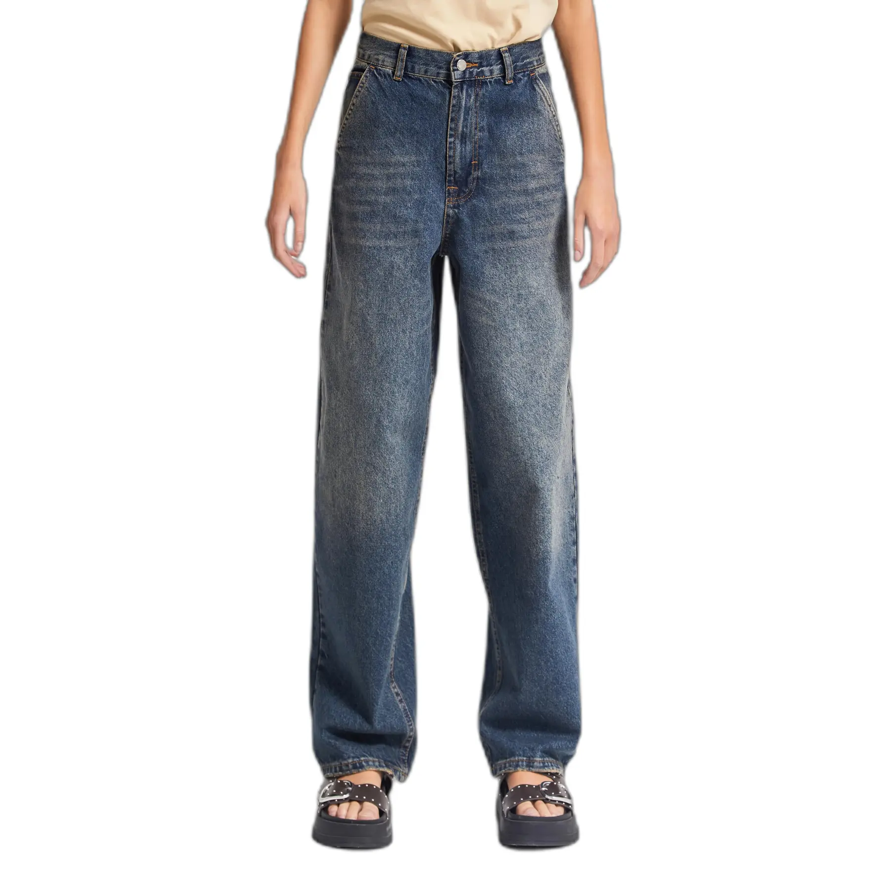 Jeans Straight vita media donna  Nora Skater