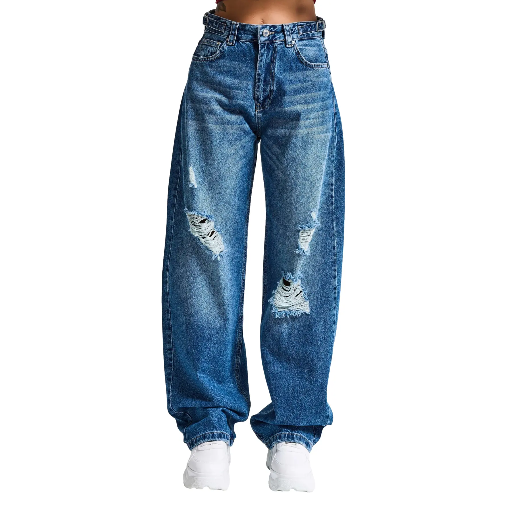 Jeans Wide Leg vita alta in cotone donna  Skater