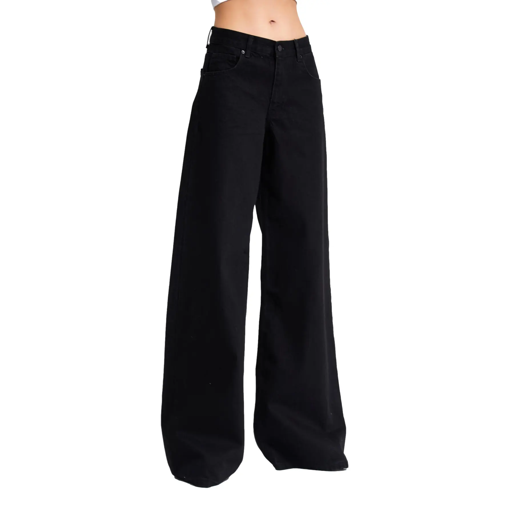 Jeans Palazzo a gamba larga vita alta donna