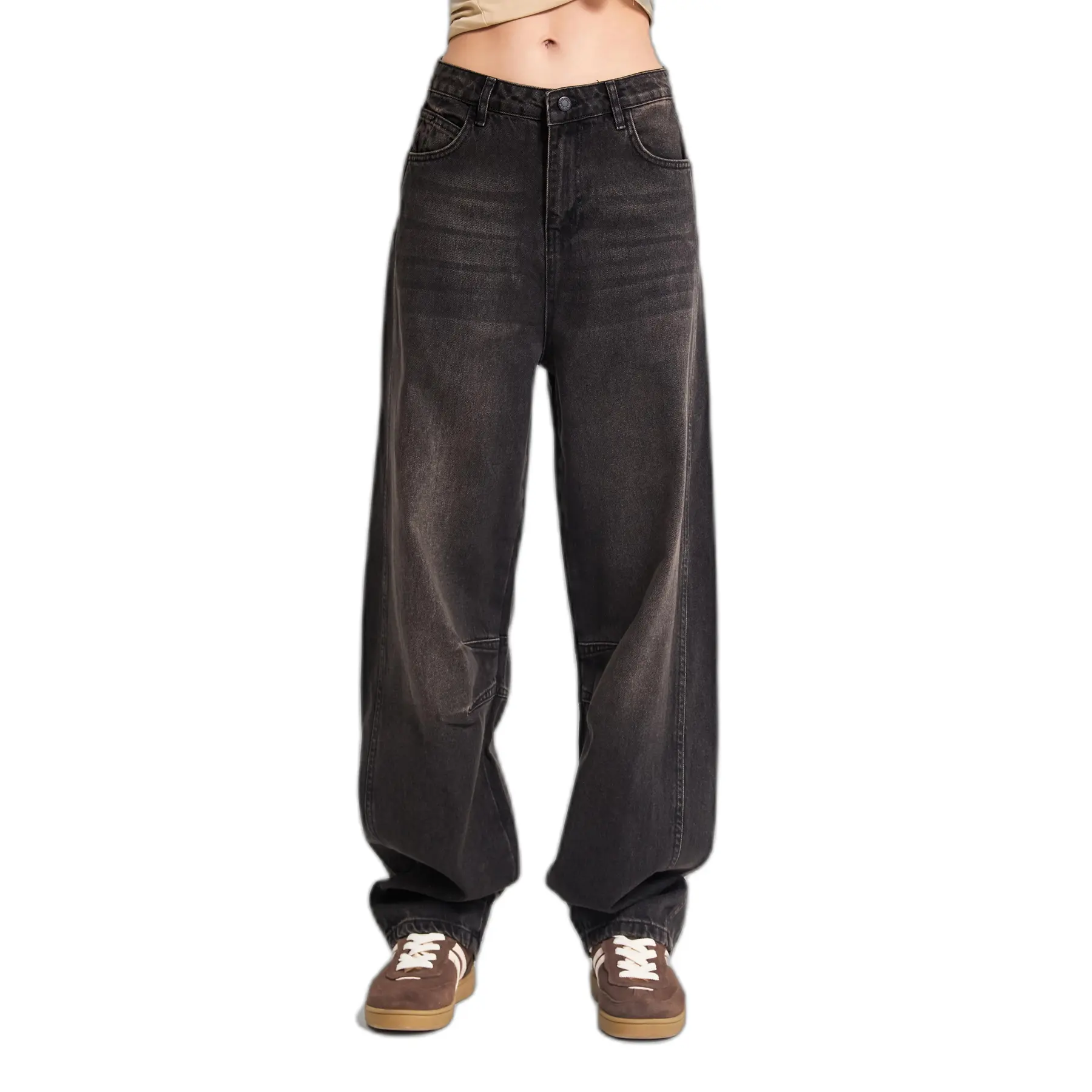 Jeans Baggy Tapered vita media donna