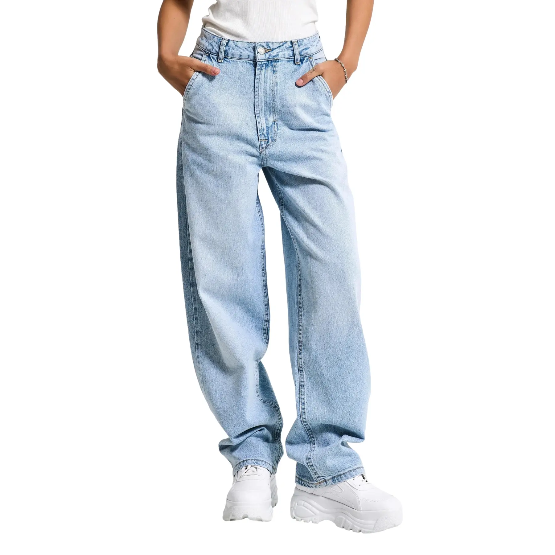 Jeans Straight bordo moderno vita media donna  Skater