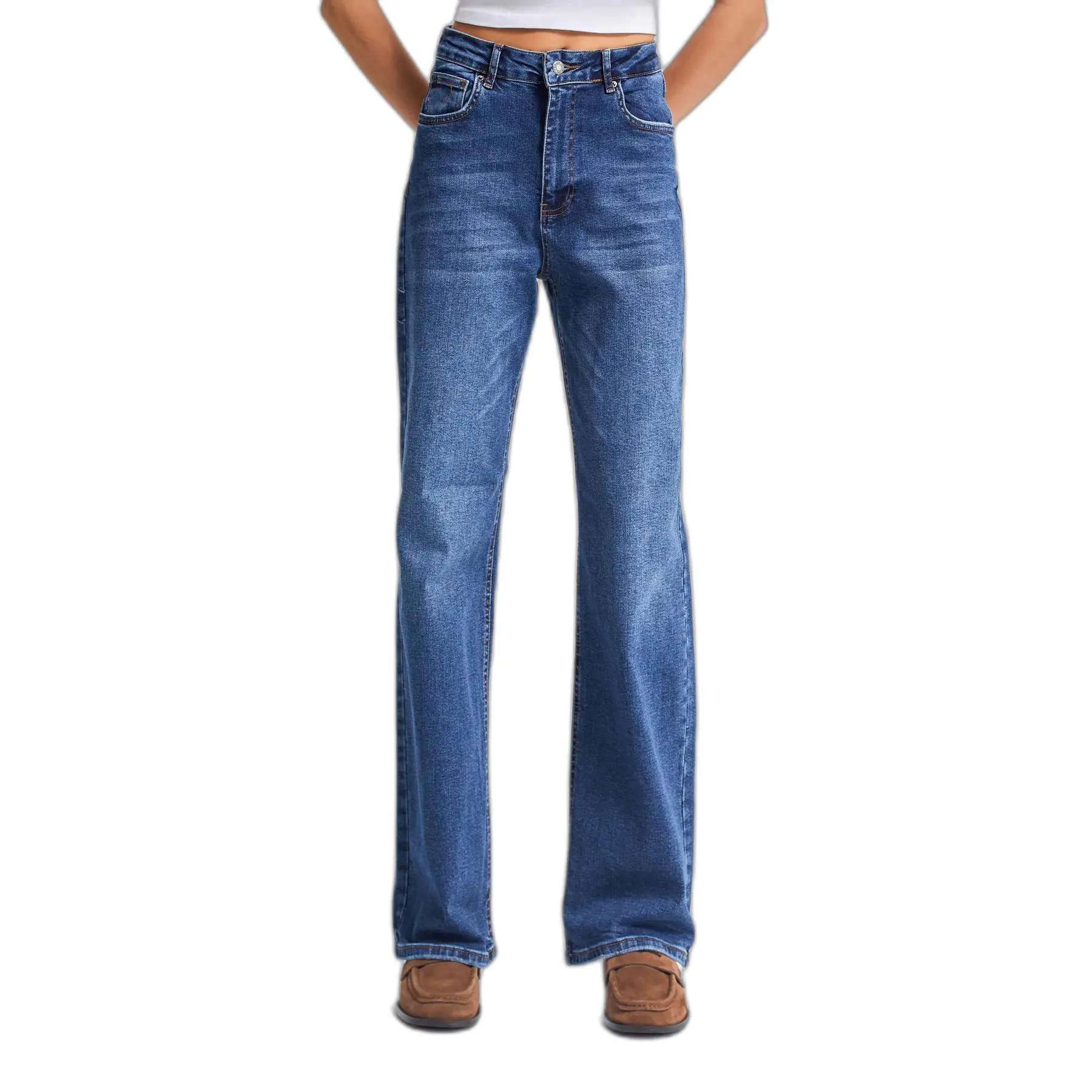 Jeans Straight classico vita media donna