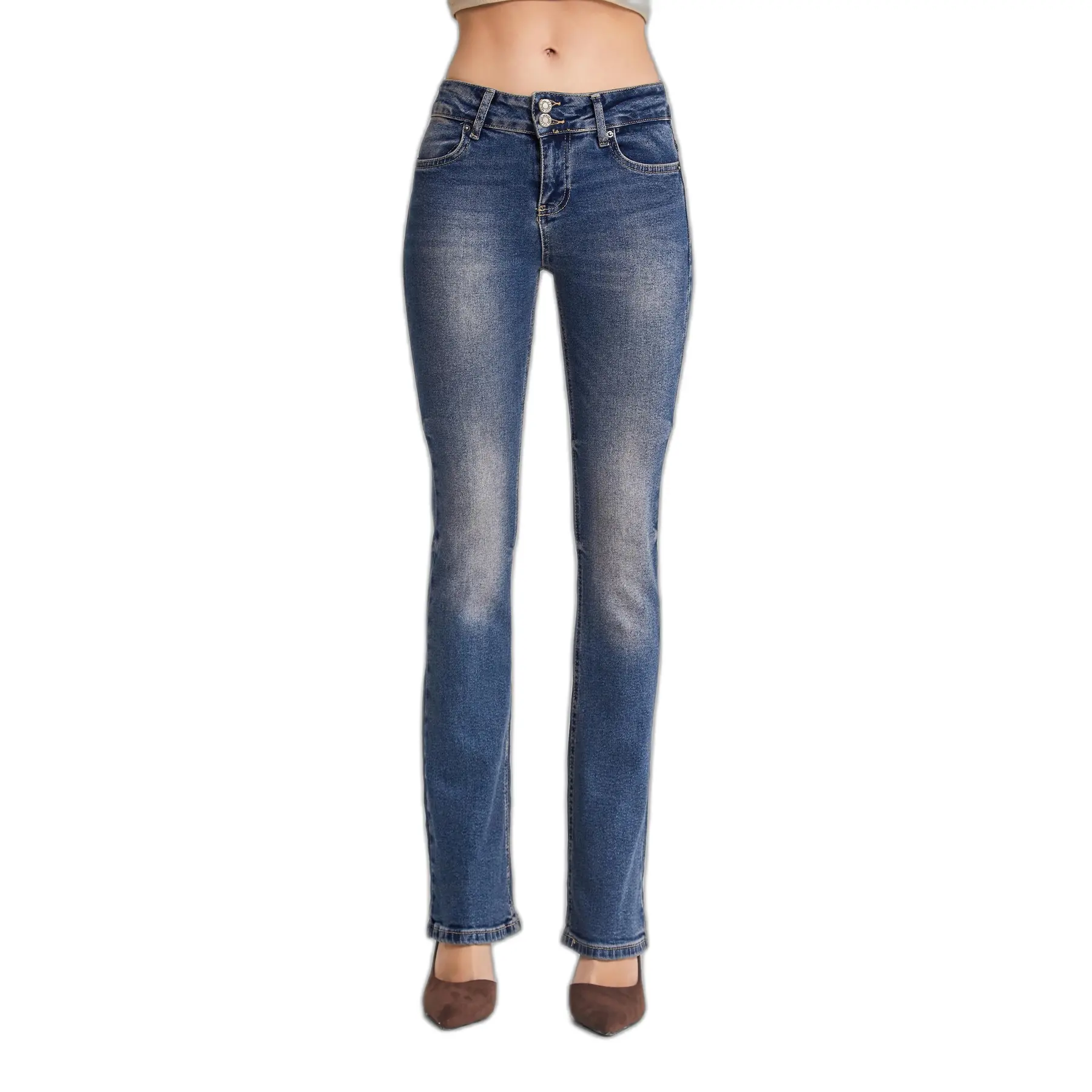 Image of Jeans Straight vereint Komfort und dauerhafte Attraktivität mit mittelhohem Bund Damen It's Basic