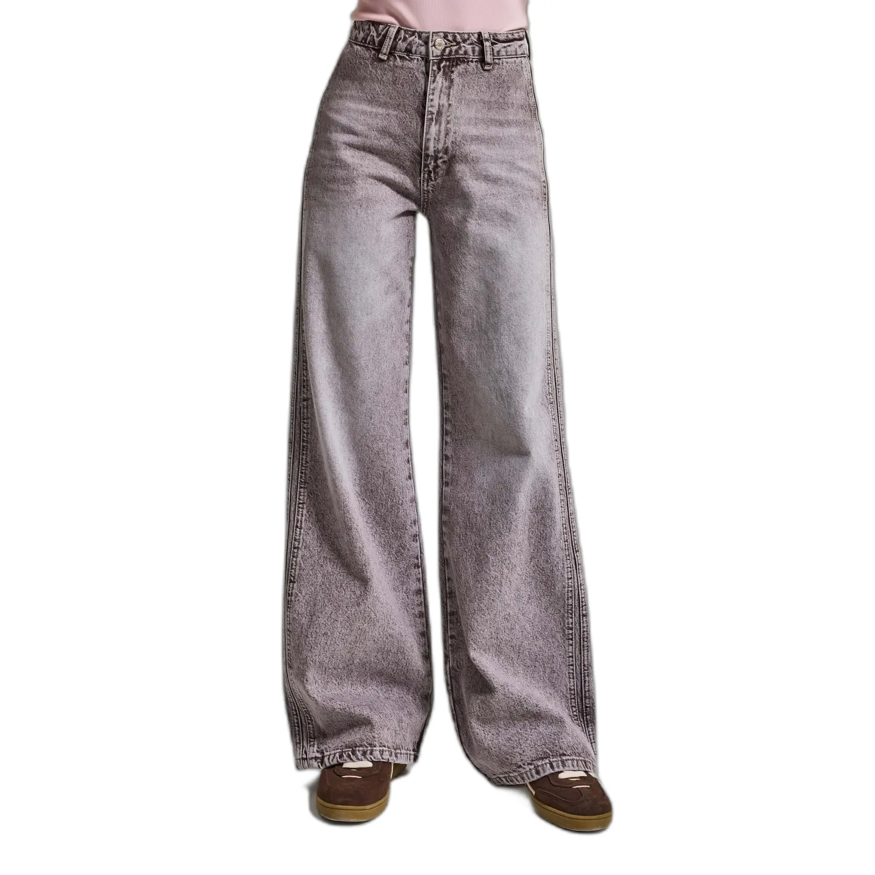 Jeans loose a vita alta donna