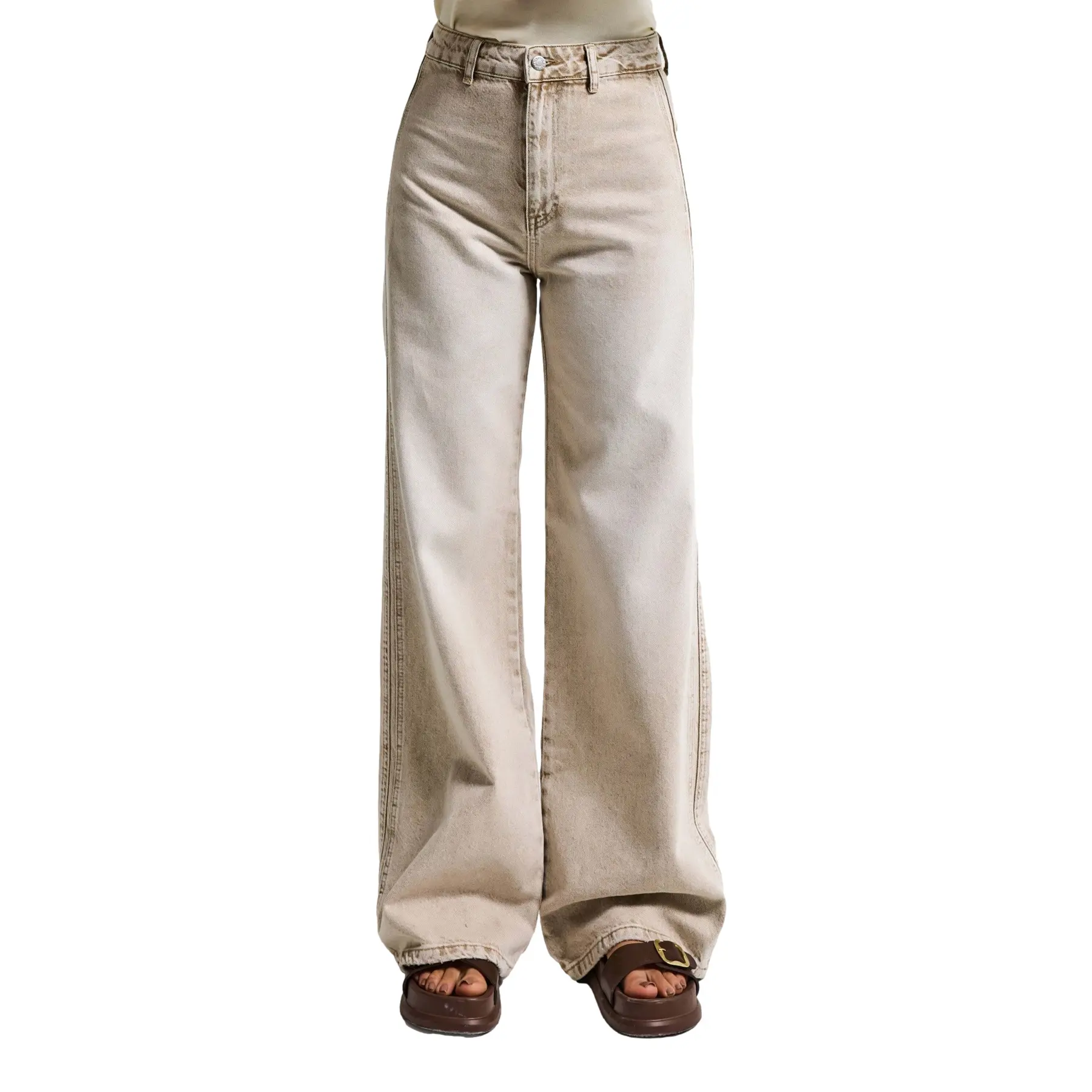 Jeans loose a vita alta donna