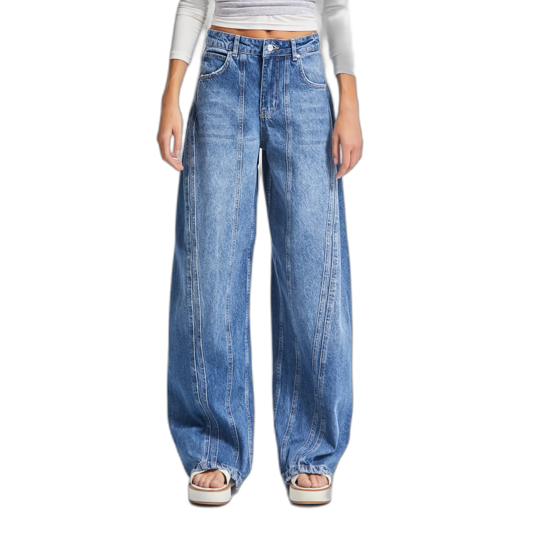 Jeans Straight senza tempo vita media donna