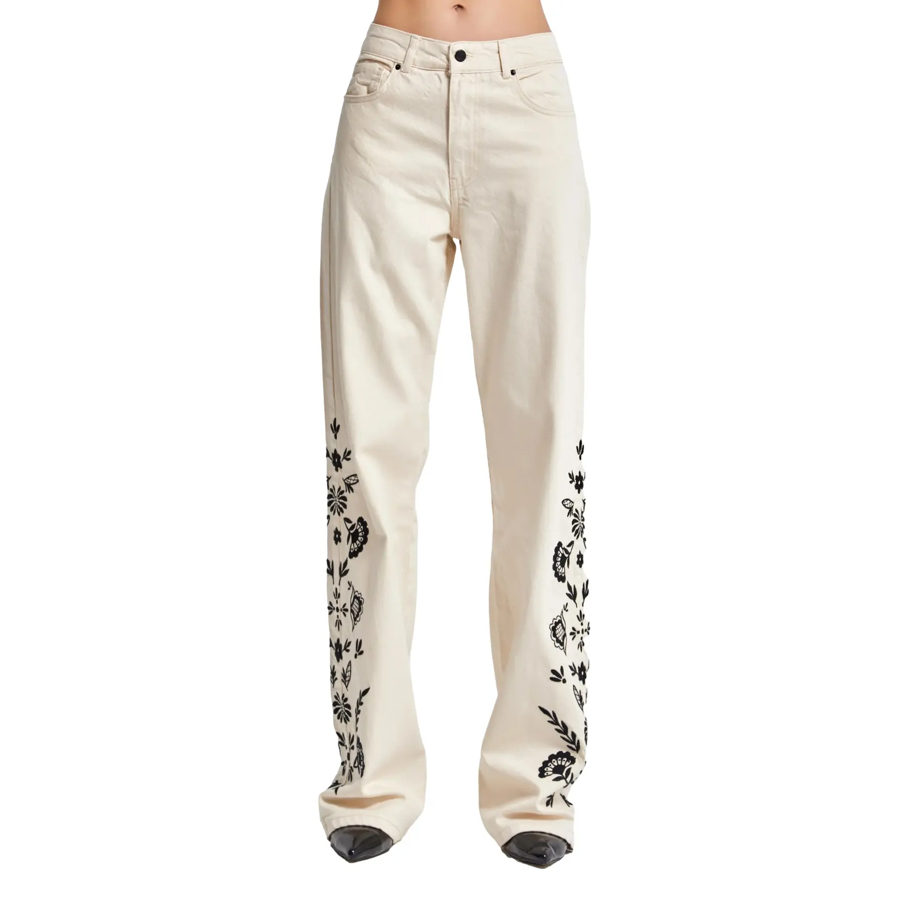 Jeans loose a vita alta donna