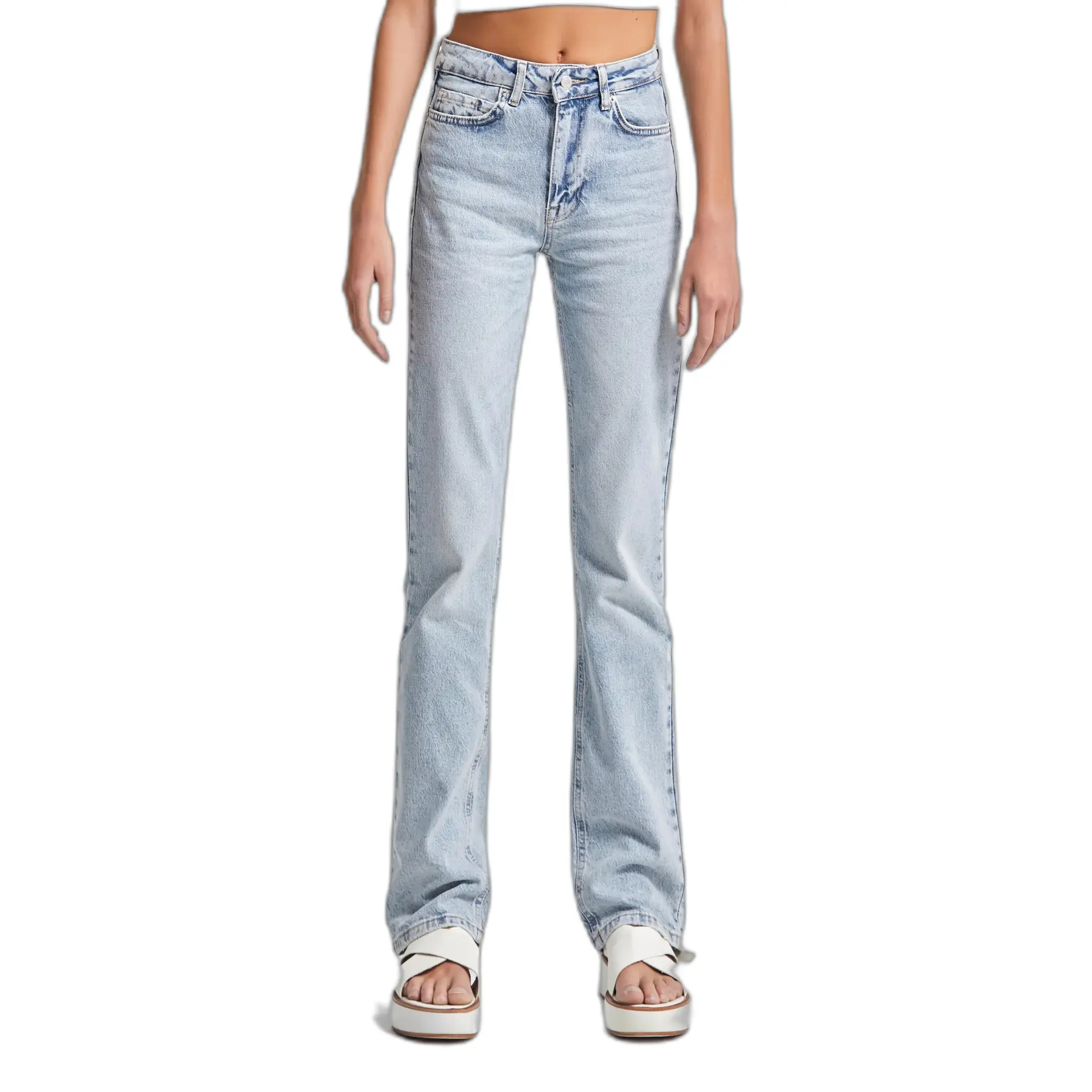 Jeans Straight Raffinati Vita Alta Donna