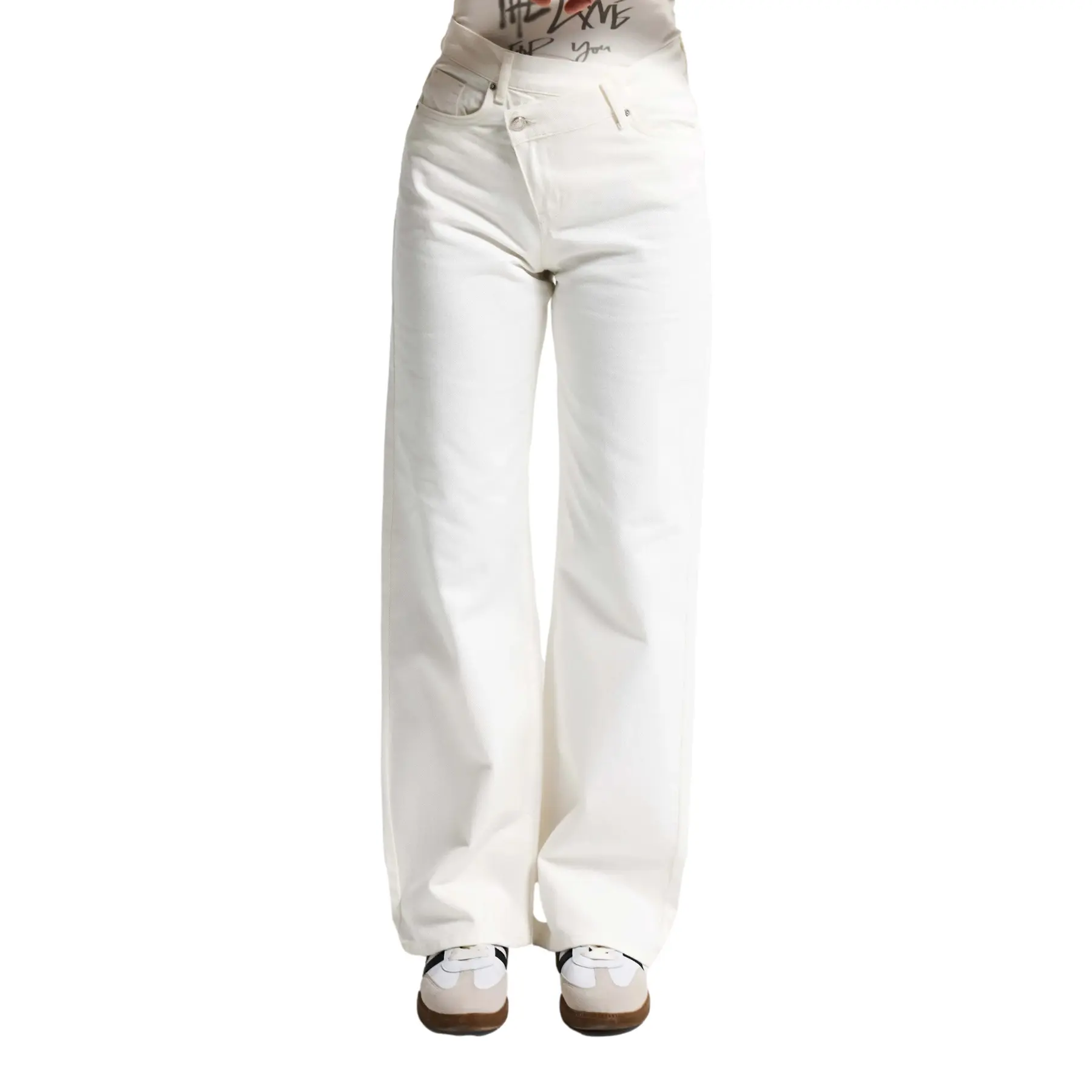 Hochtaillierte Straight Jeans Aus Festem Baumwollstoff Für Damen It's Basic