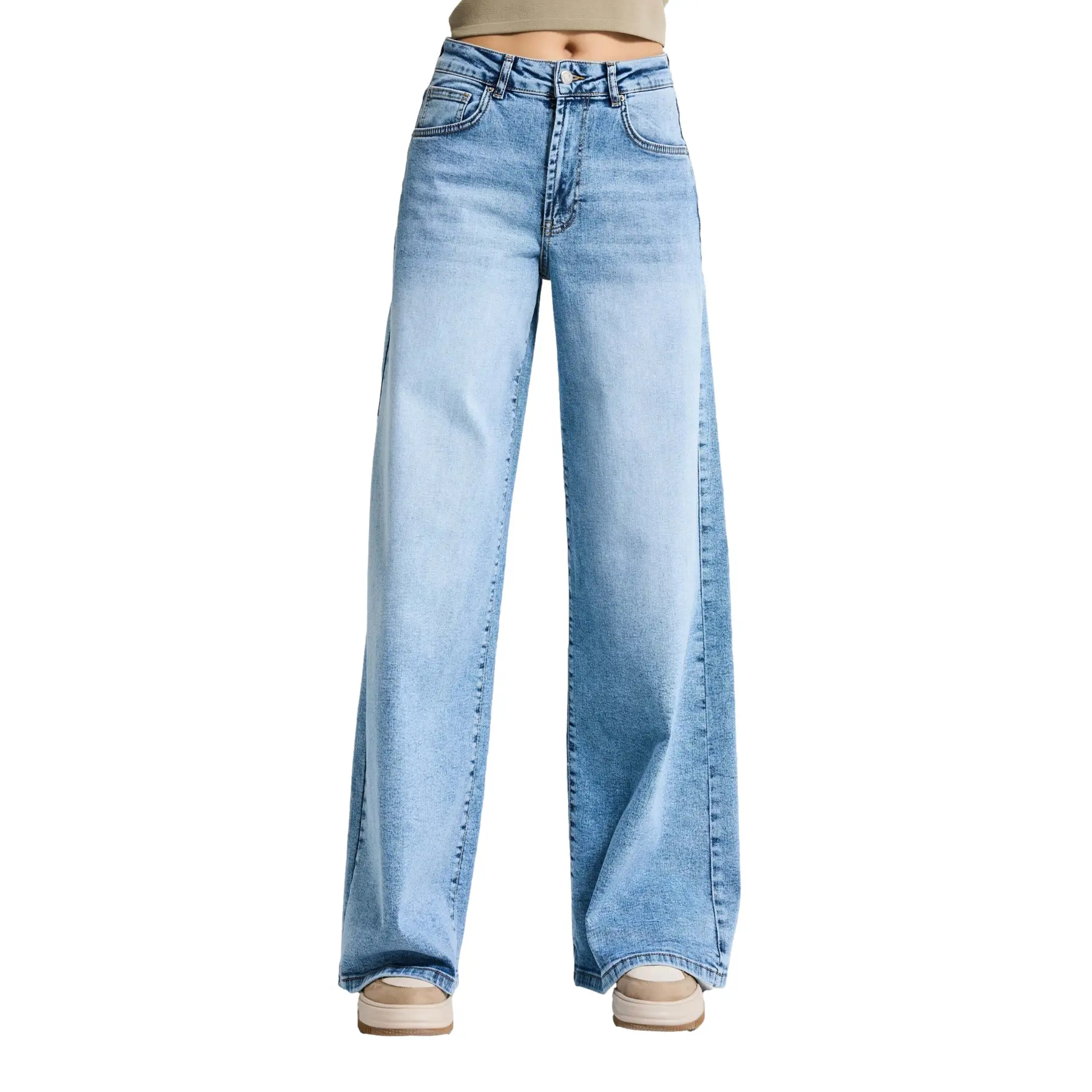 Hochtaillierte Palazzo Jeans Mit Weitem Bein Elegant Und Zeitlos Für Damen It's Basic