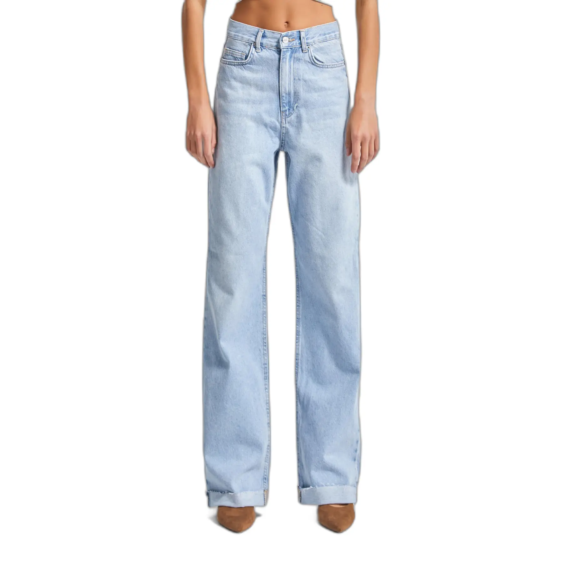 Jeans Wide Leg Comodo Vita Alta Donna