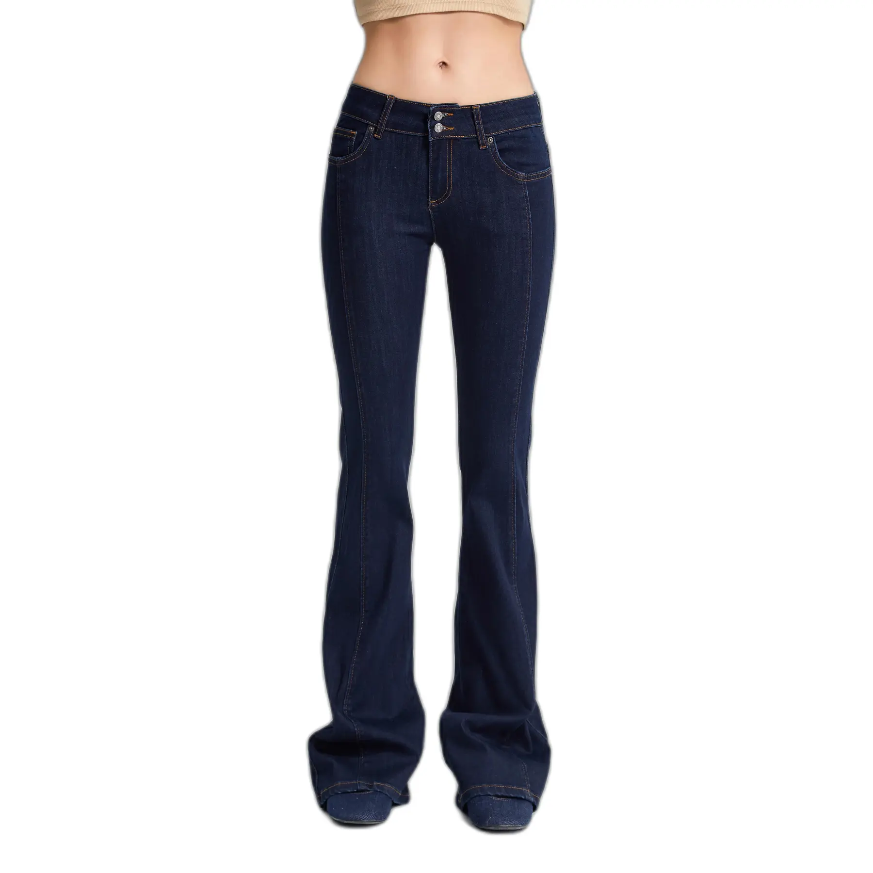 Jeans Flare versatile vita alta donna