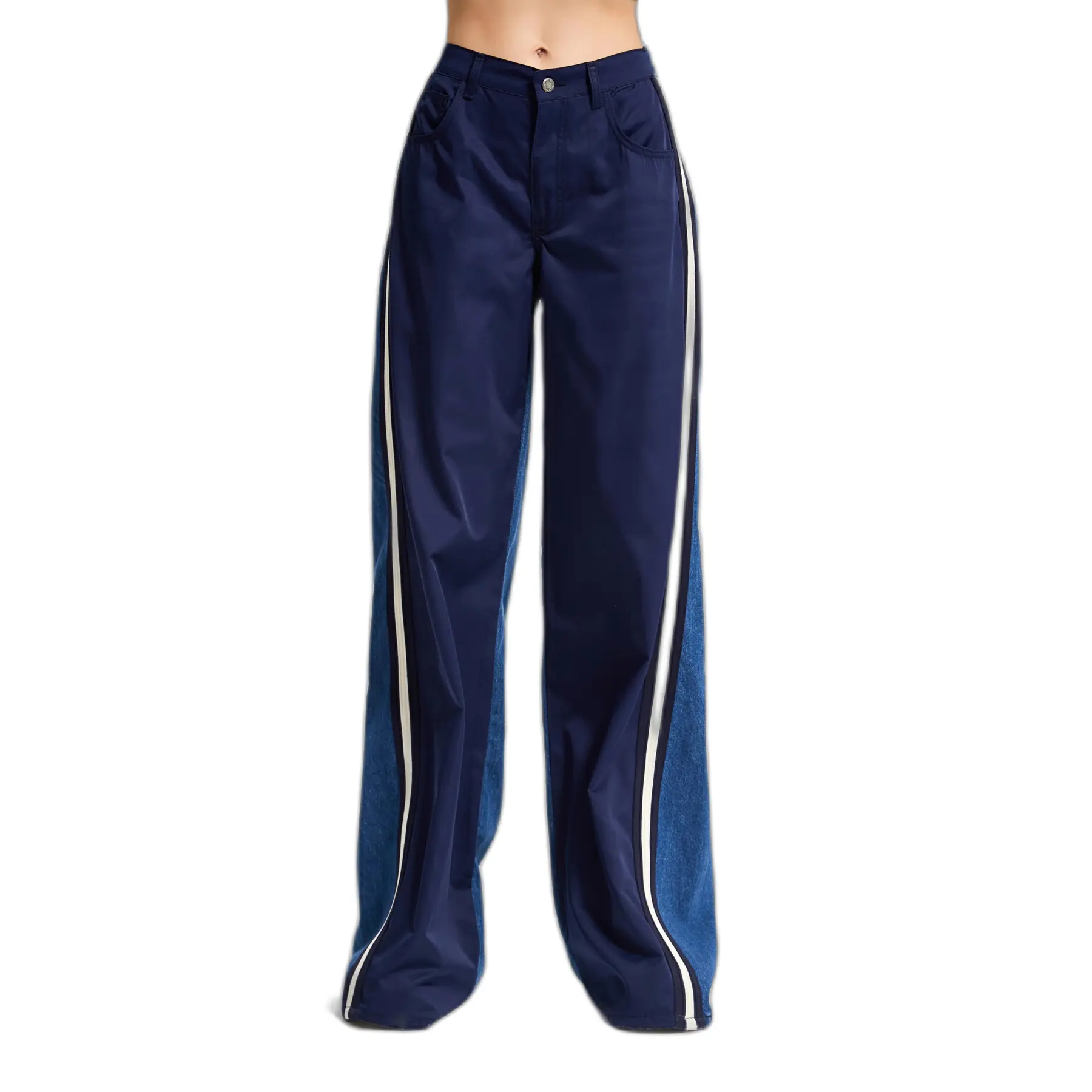 Jeans Palazzo Wide Leg fluido vita alta donna
