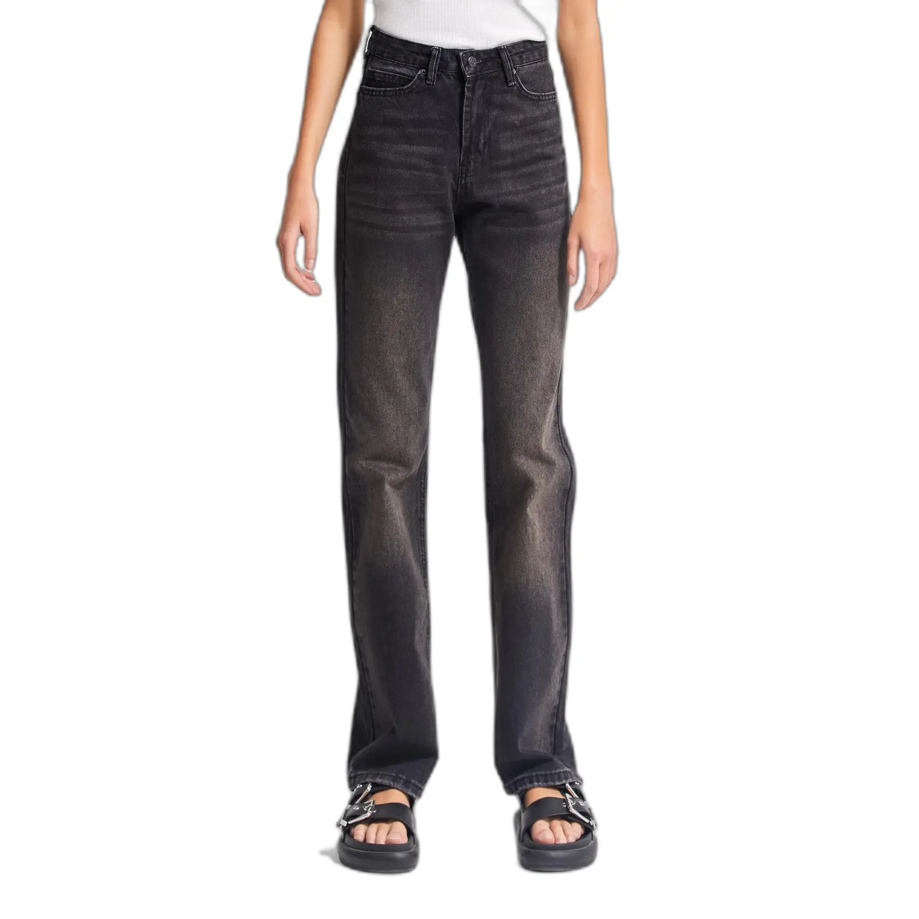 Image of Hochbund Straight Jeans Damen zeitlos denim It's Basic