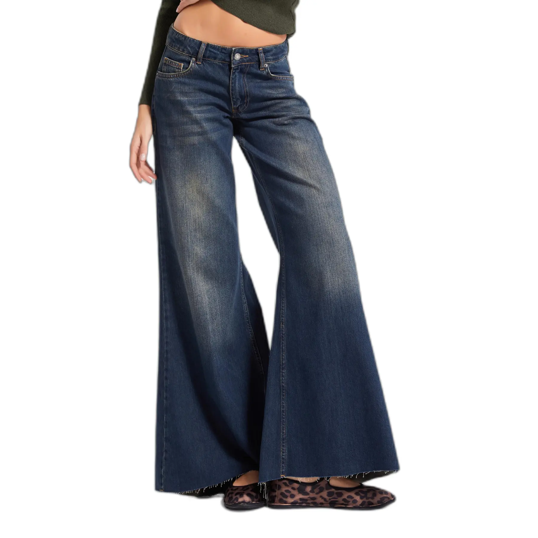Jeans Palazzo a vita bassa donna