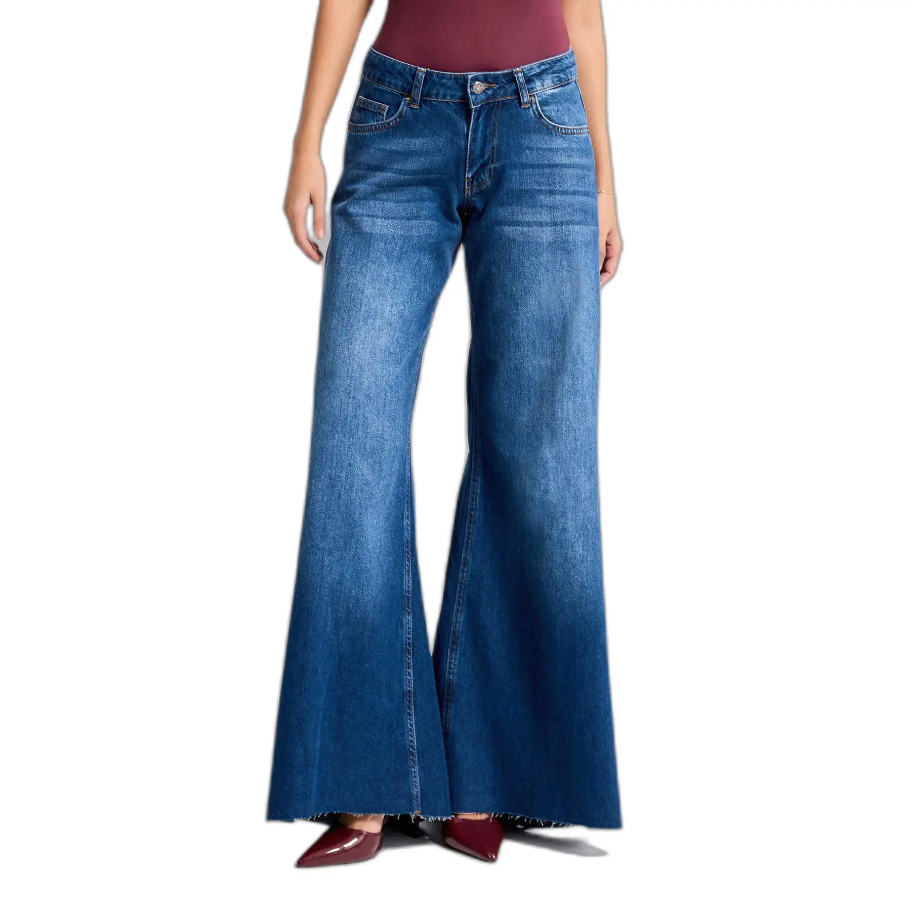 Jeans Palazzo a vita bassa donna