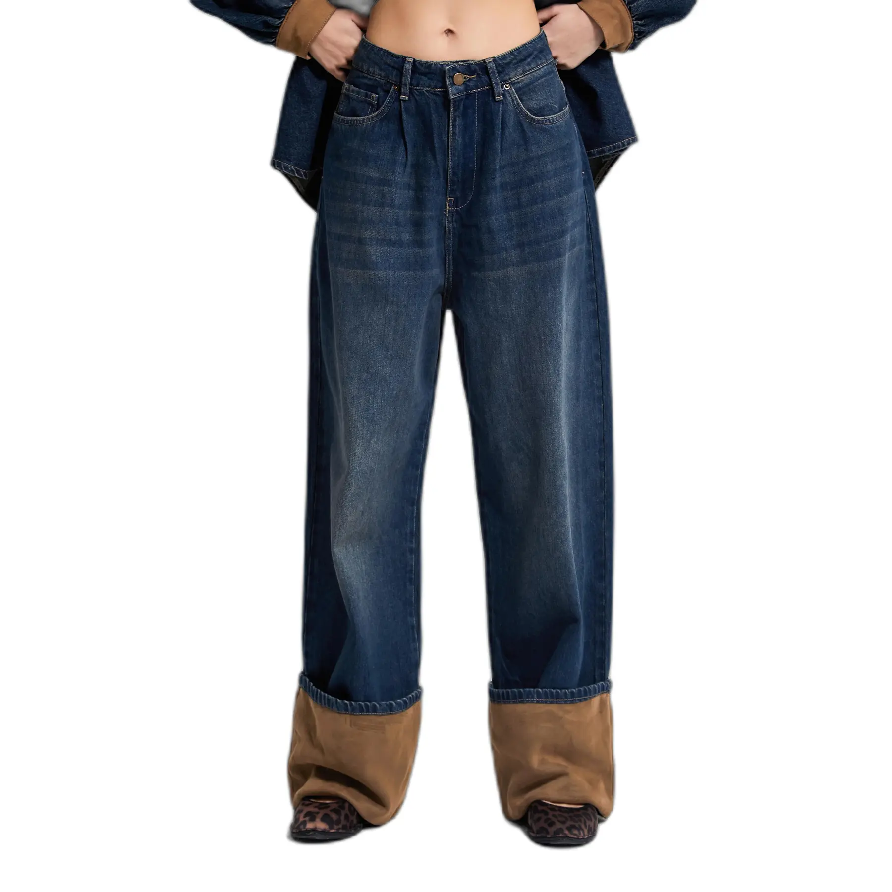 Jeans Baggy vita media donna