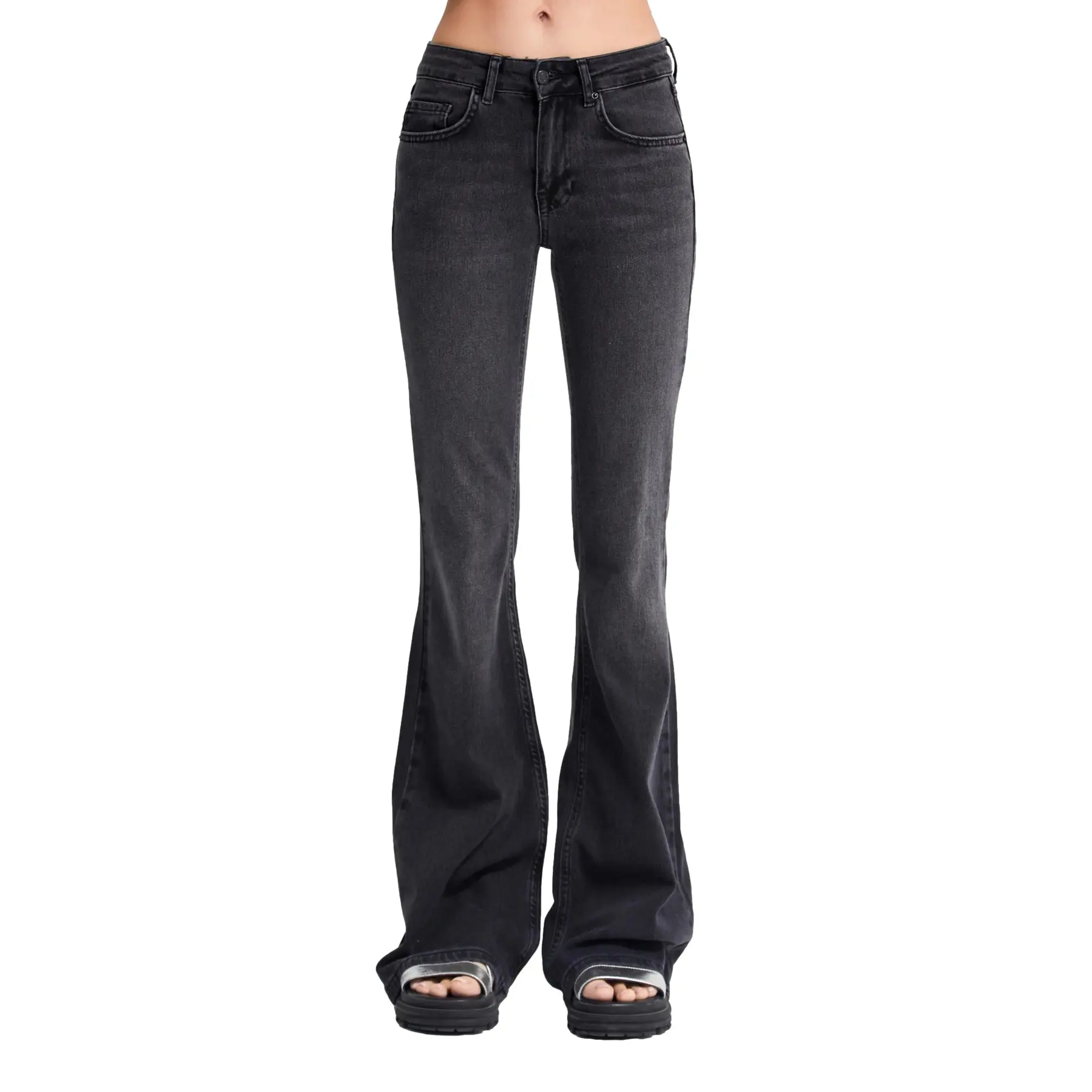 Image of Jeans Flare Mid-Rise Mit Zeitlosem Akzent Damen It's Basic