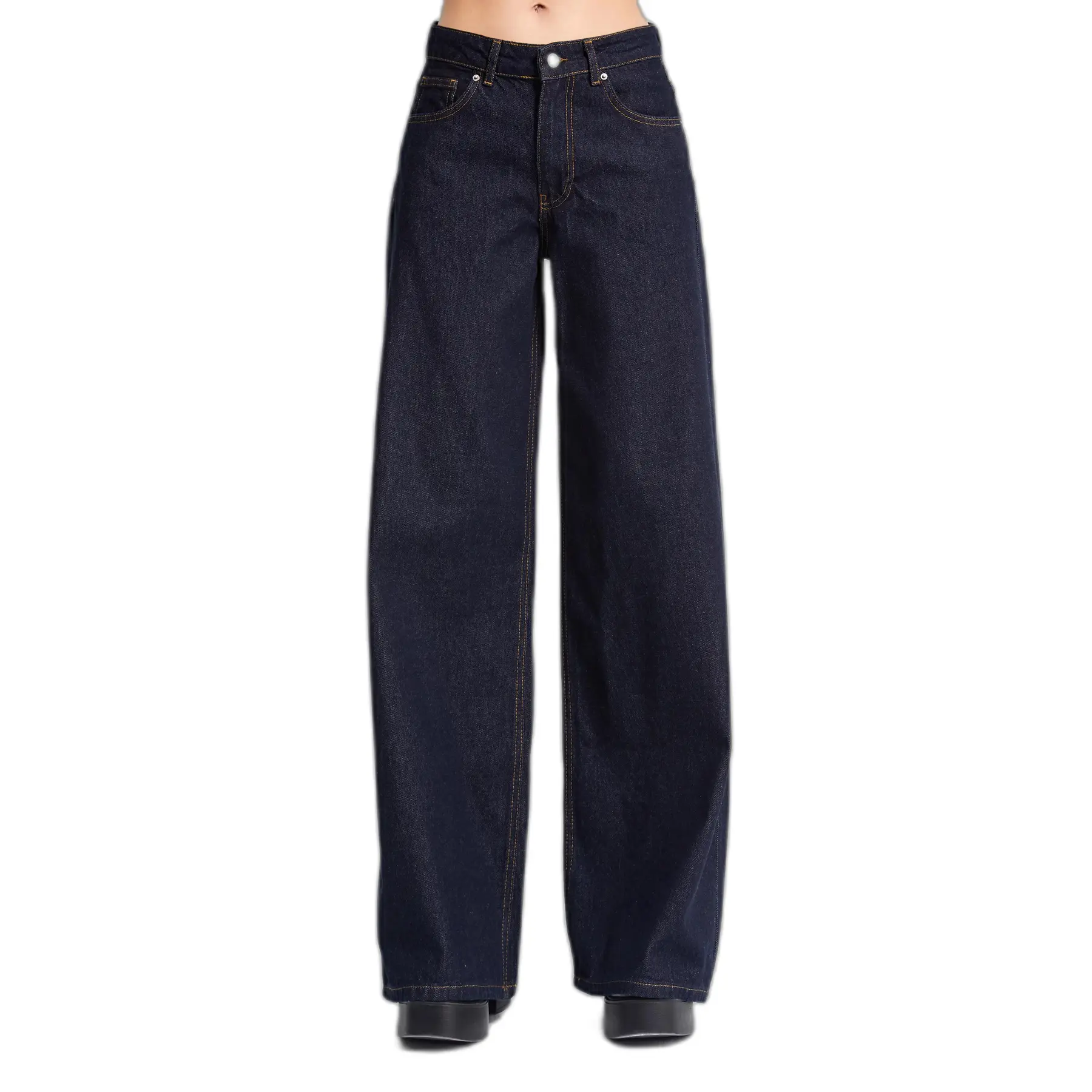 Image of Jeans Palazzo Wide Leg vereint Eleganz und Leichtigkeit hohe Taille Damen It's Basic