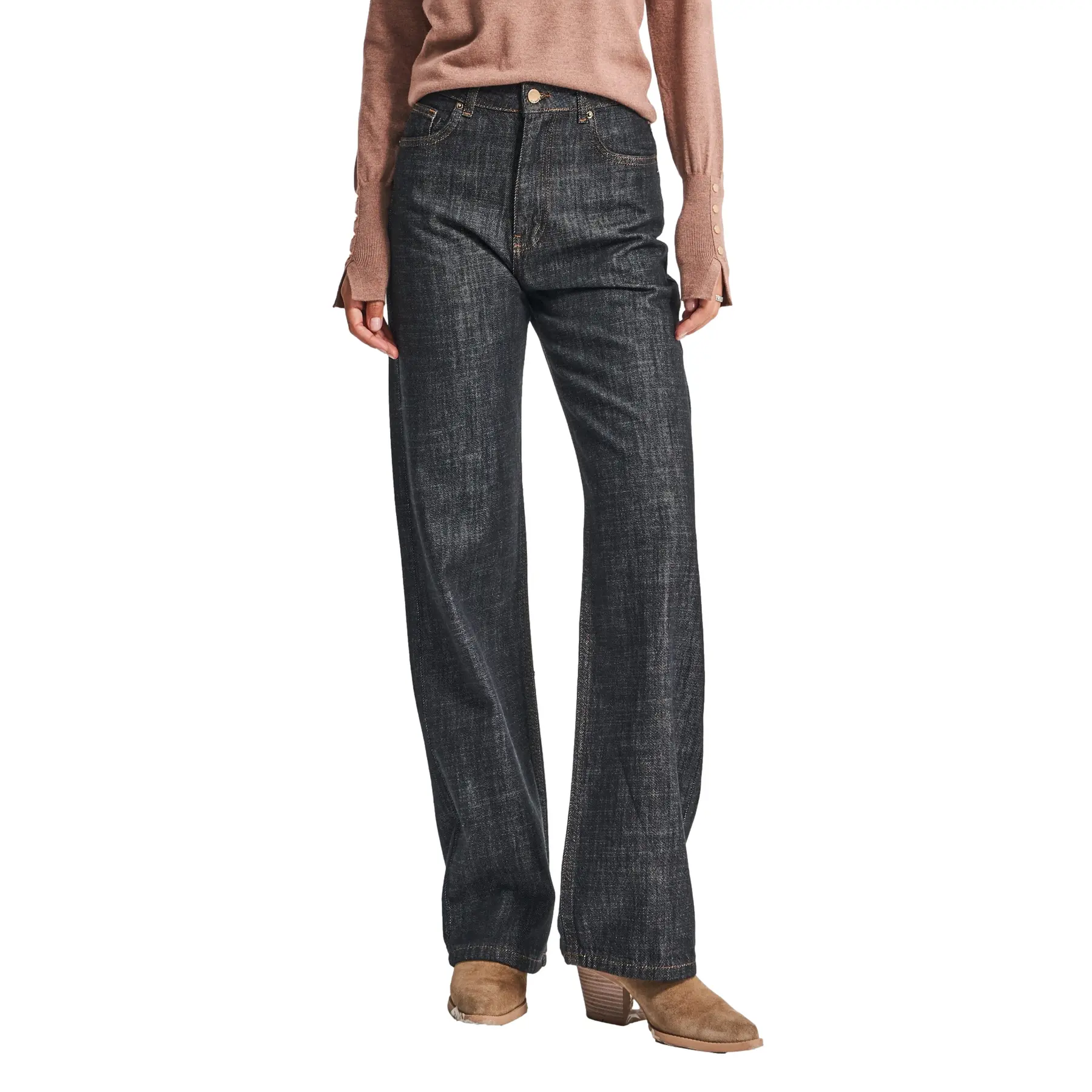 Jeans Straight look classico vita media denim donna