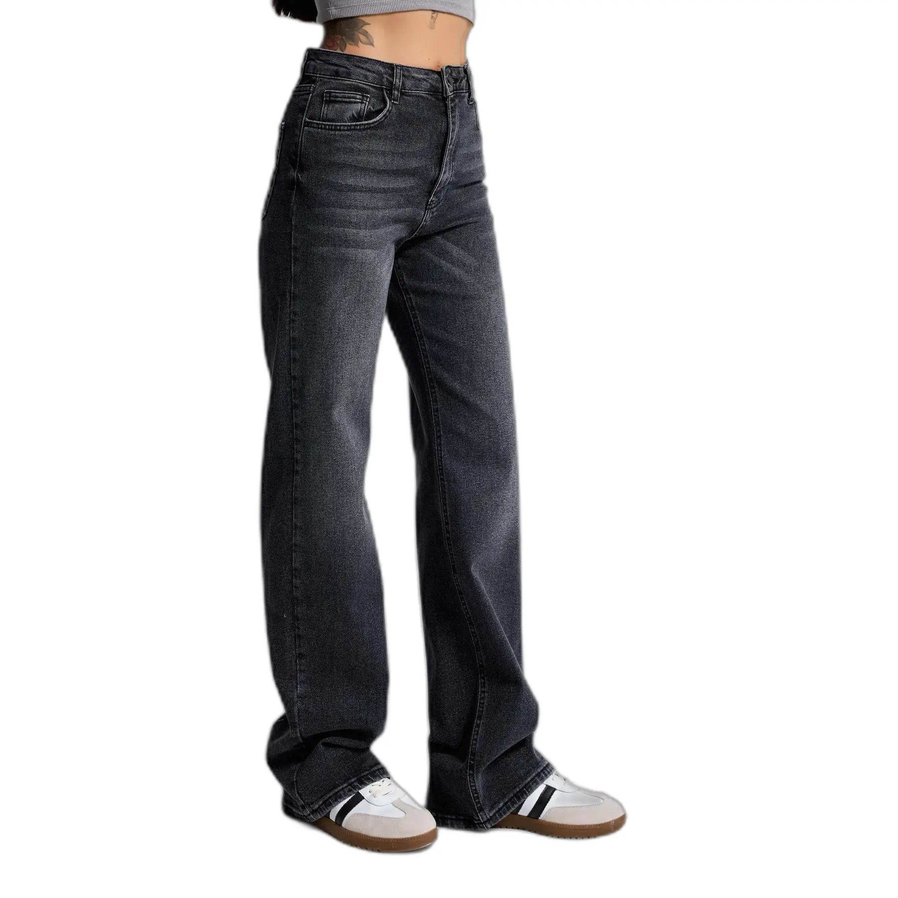 Jeans Straight Classico Flessibile Vita Media Donna