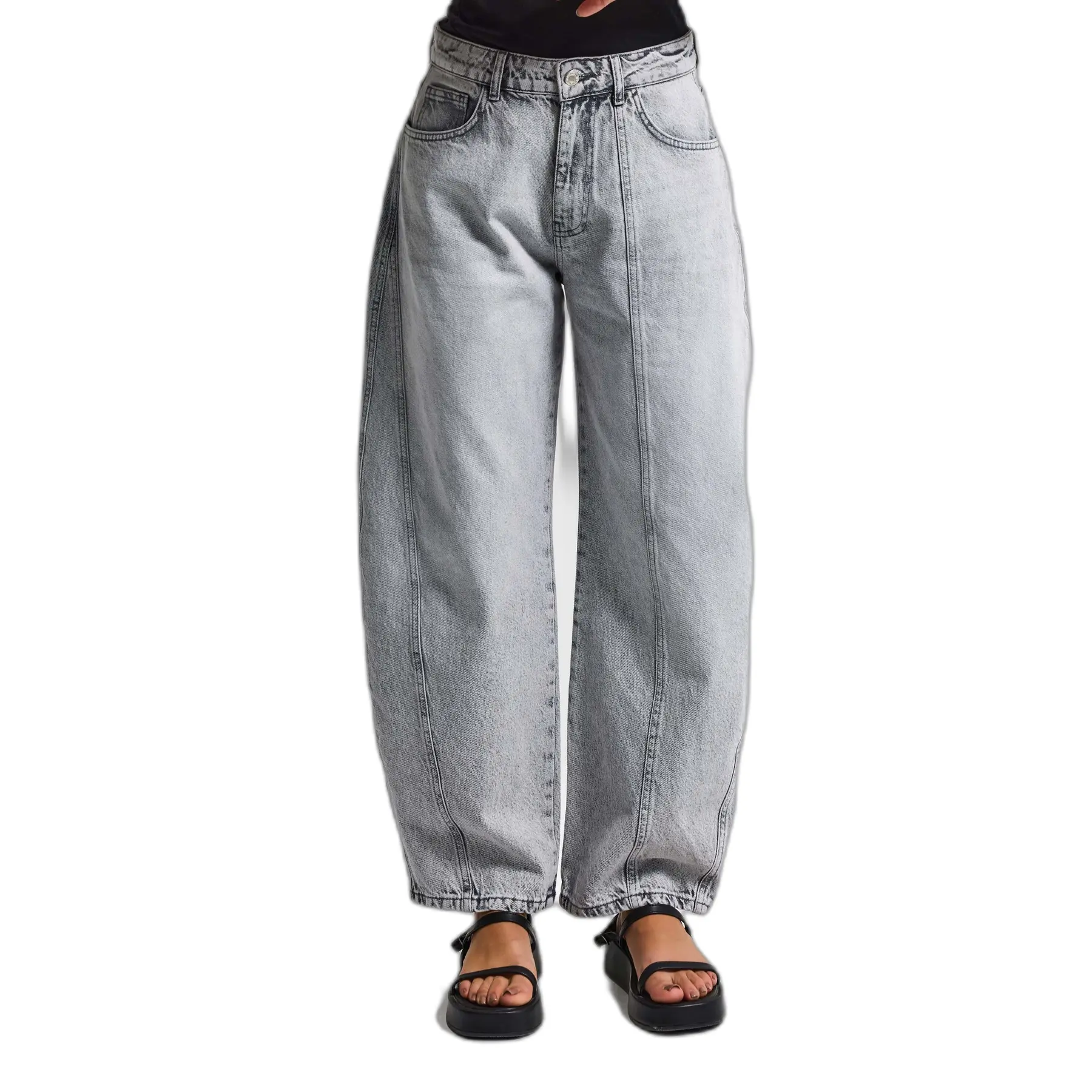 Balloon Jeans Mit Mittelhoher Taille Damen It's Basic