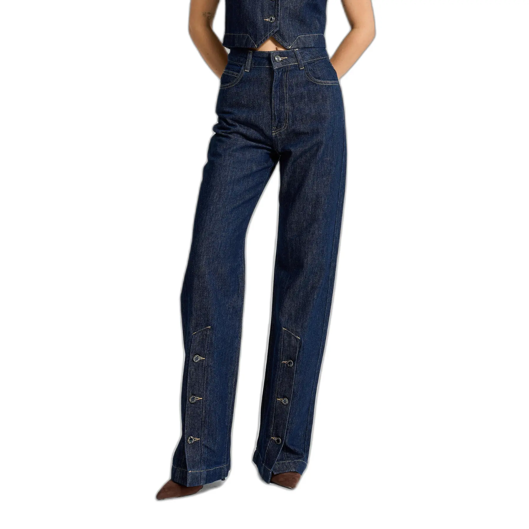 Image of Hochtaillierte Schlichte und Zeitlose Straight Jeans Damen It's Basic