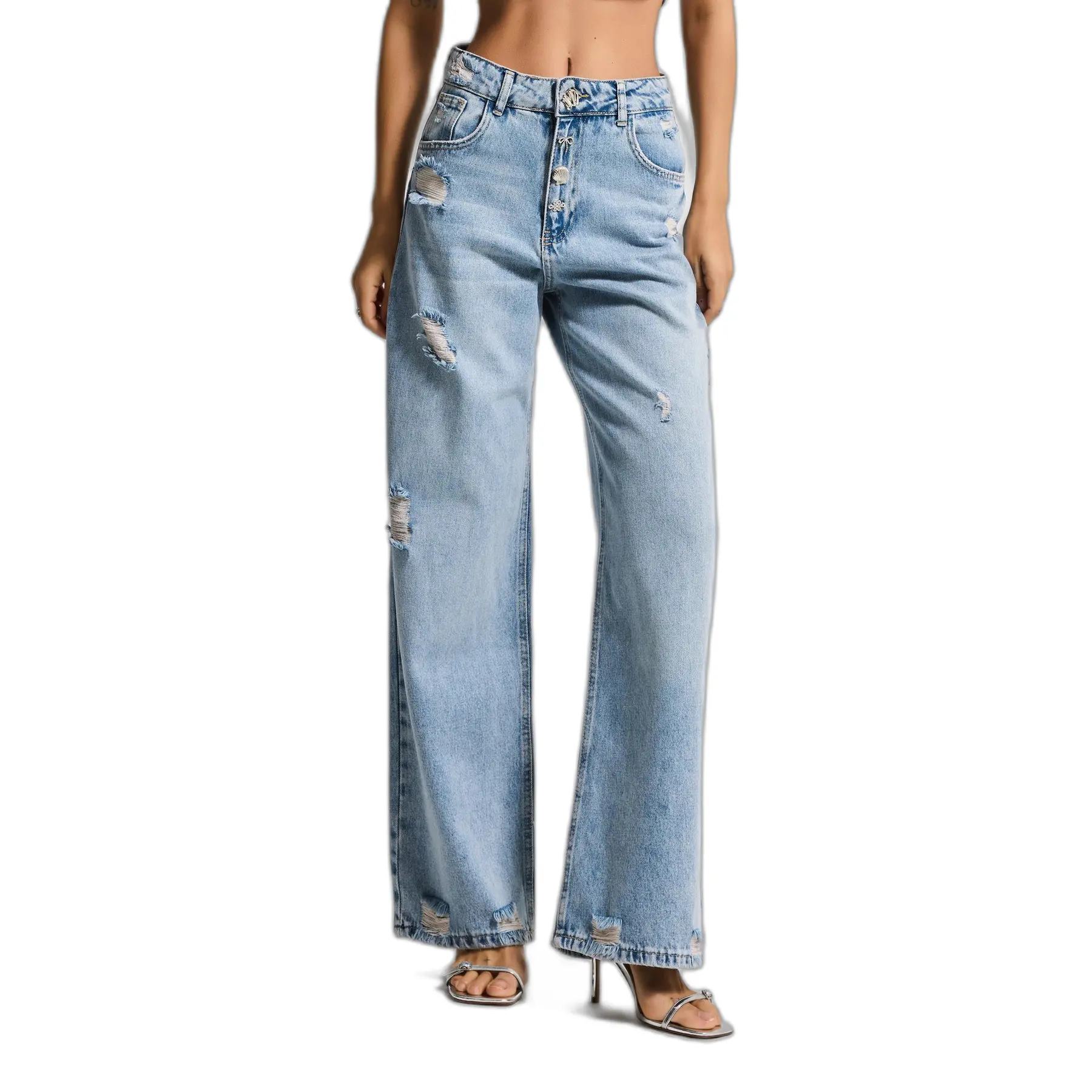 Jeans Baggy vita media donna