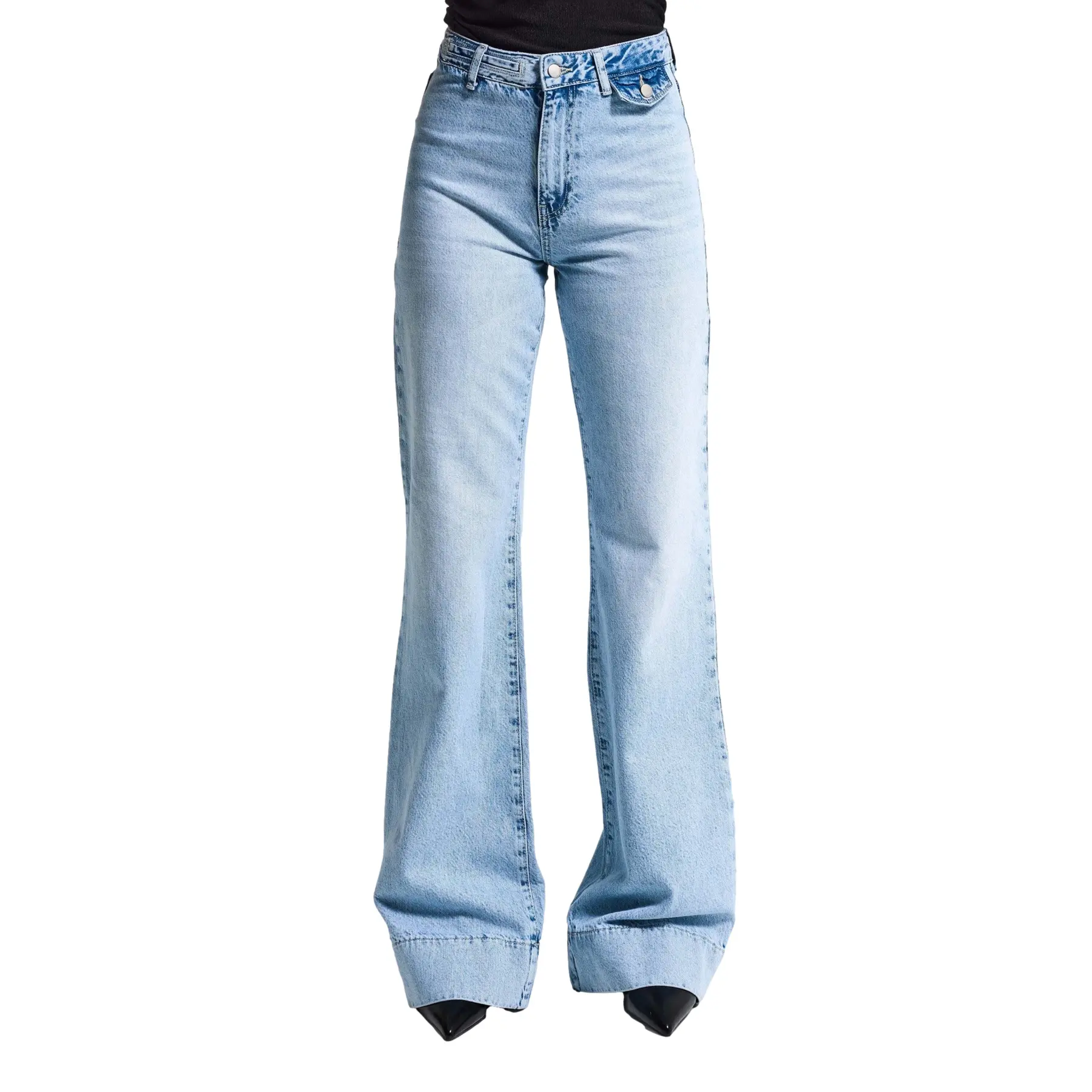 Jeans Flare classici vita media cotone donna