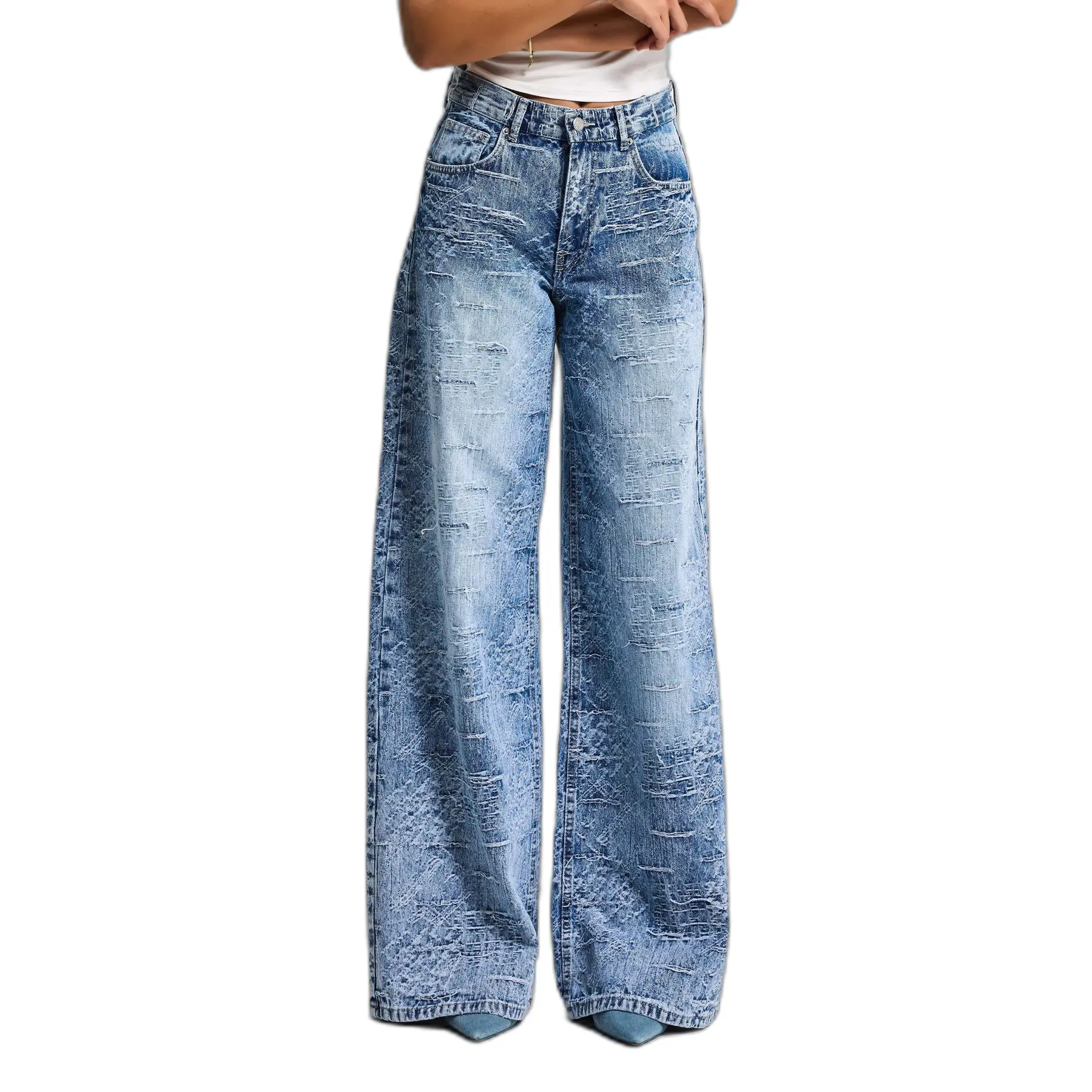 Jeans Palazzo Wide Leg versatili e raffinati a vita media donna
