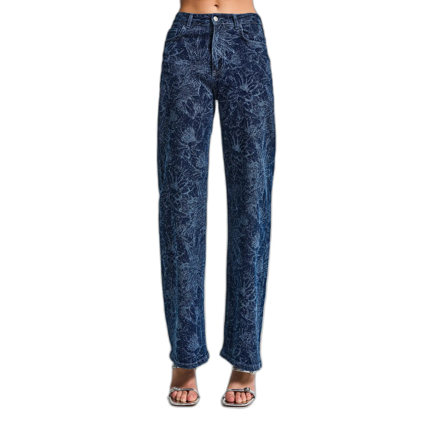 Jeans Wide Leg strutturati vita medio-alta donna
