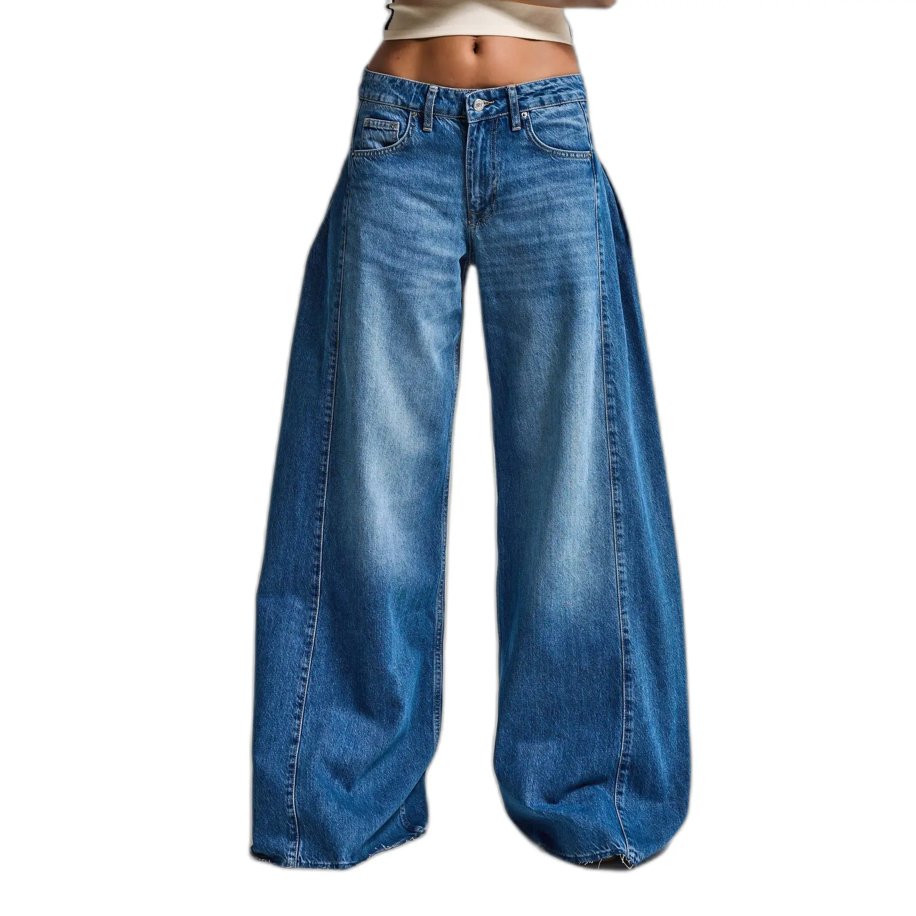 Jeans Wide Leg vita alta donna